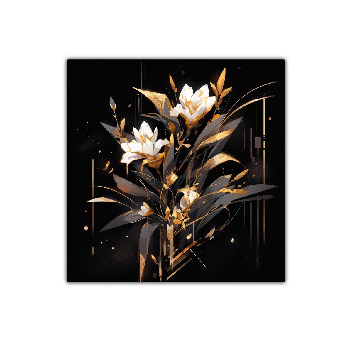 Composición elegante de flores blancas con tonos dorados — imagen principal