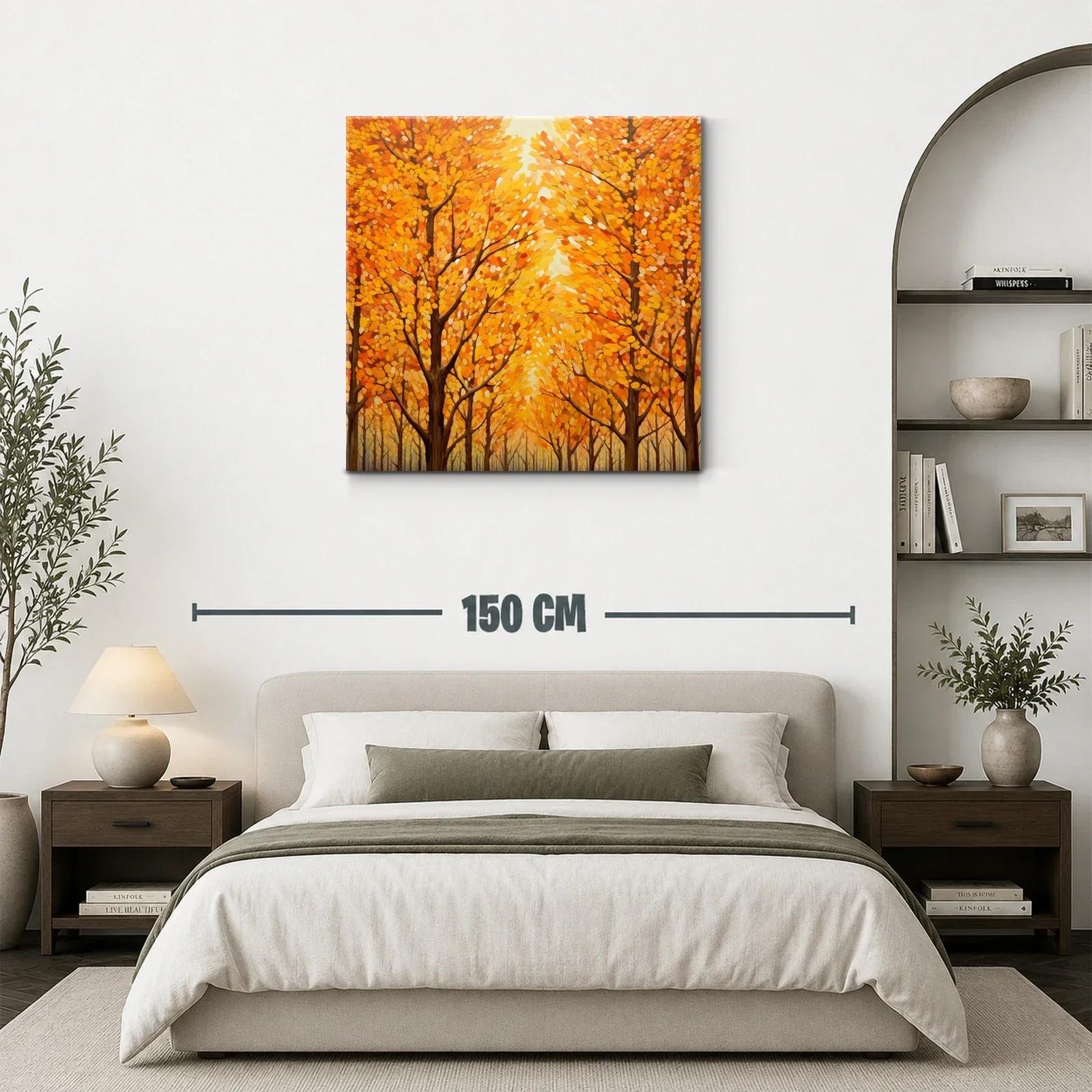 Bosque en otoño con tonos cálidos y dorados — miniatura 3