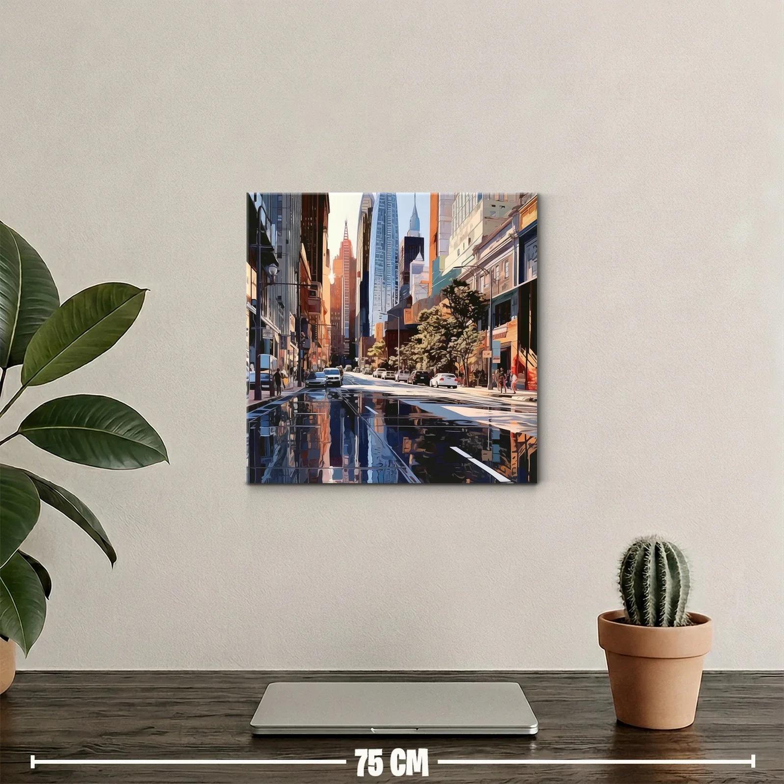 Paisaje urbano al atardecer con reflejos vibrantes — miniatura 2
