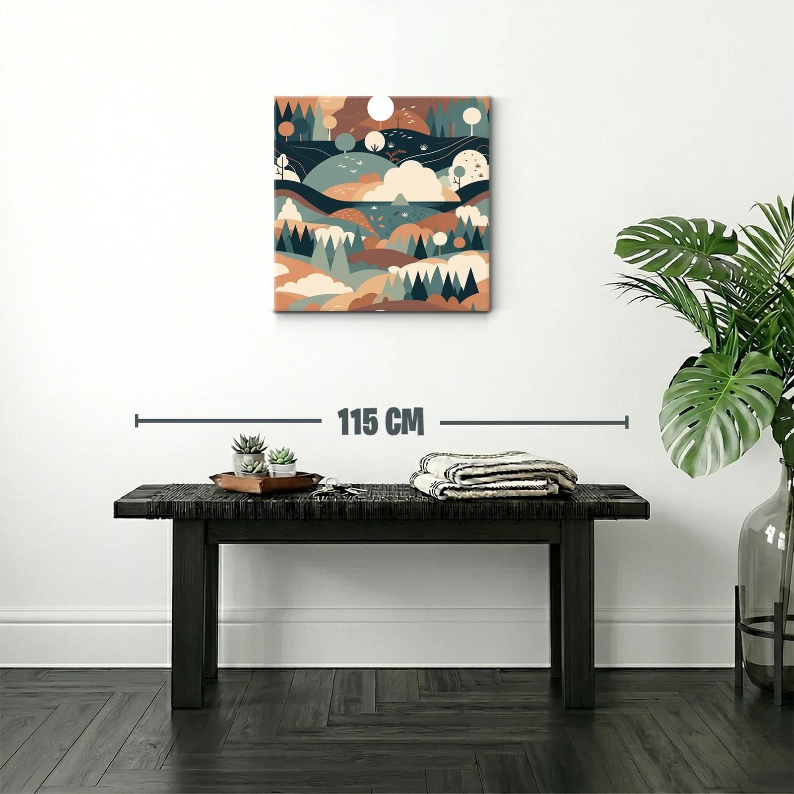 Paisaje abstracto sereno con tonos tierra y formas suaves — miniatura 2