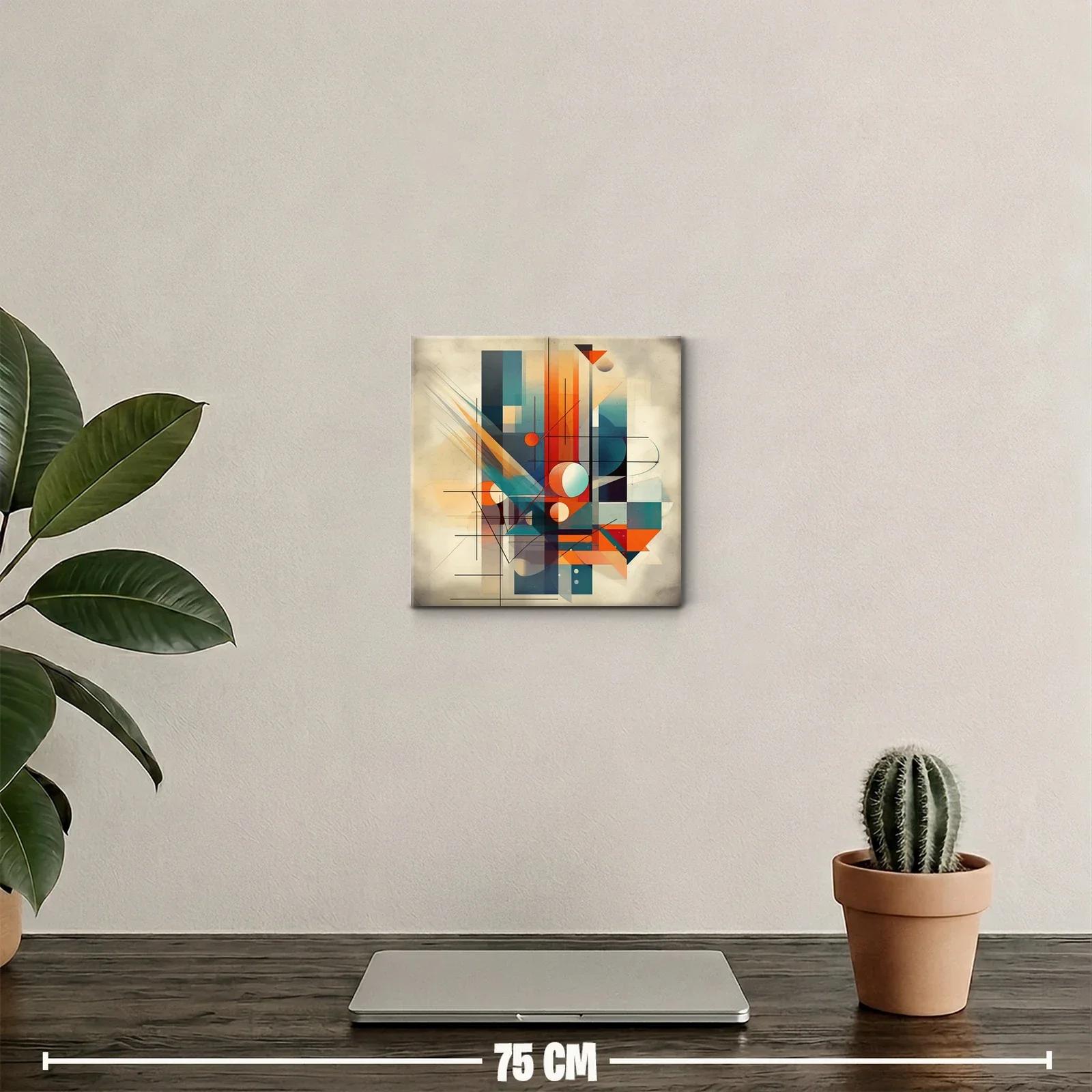 Composición geométrica vibrante con tonos cálidos y fríos — miniatura 2