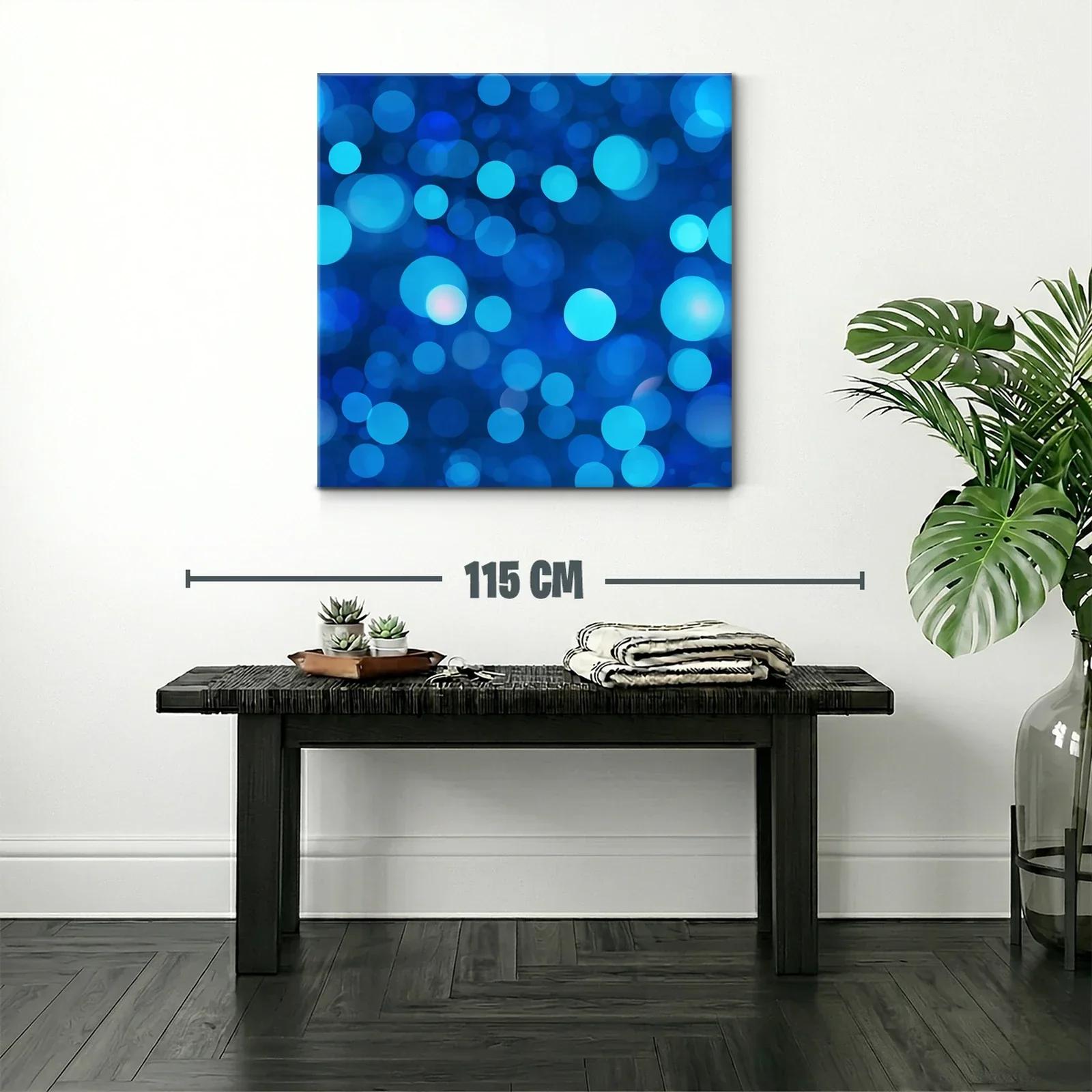 Cuadro abstracto con círculos azules en distintas tonalidades — miniatura 2
