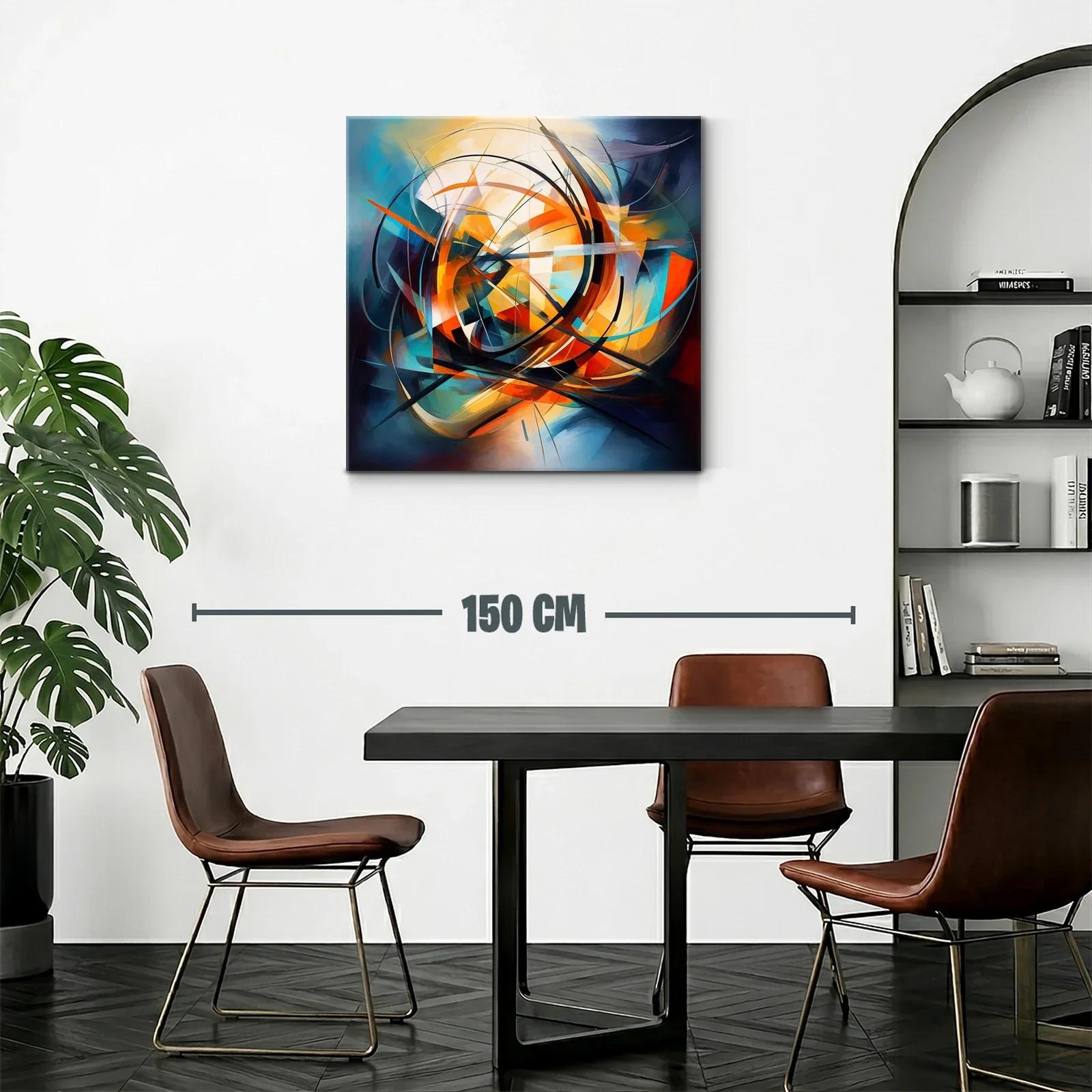 Cuadro abstracto con dinámicas formas y vibrante energía — miniatura 2