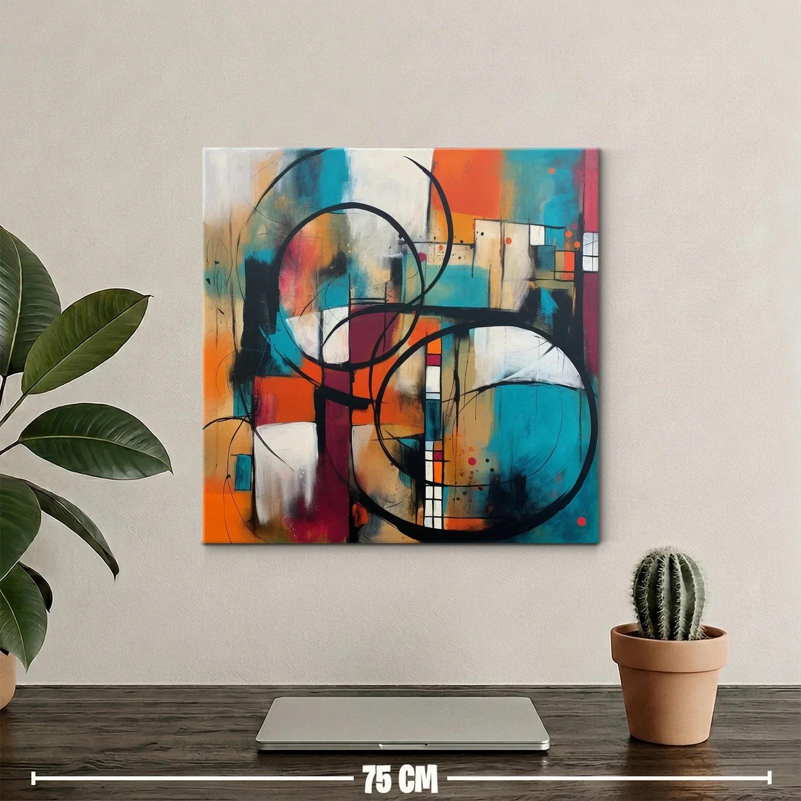 Composición abstracta en tonos vivos y formas circulares — miniatura 2