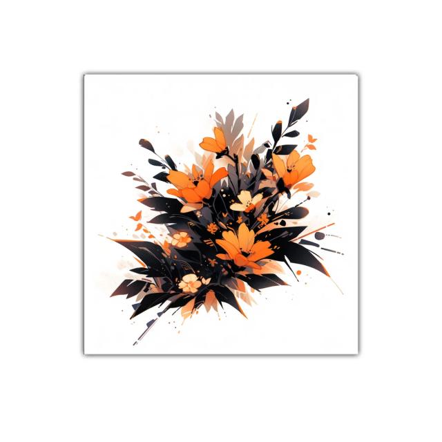 Ramo vibrante de flores naranjas y negras moderno