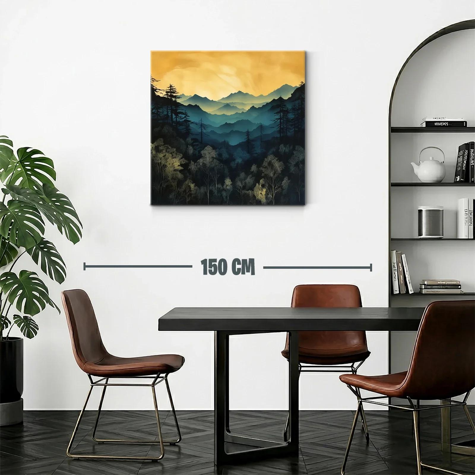 Atardecer dorado sobre montañas y bosques silentes — miniatura 2