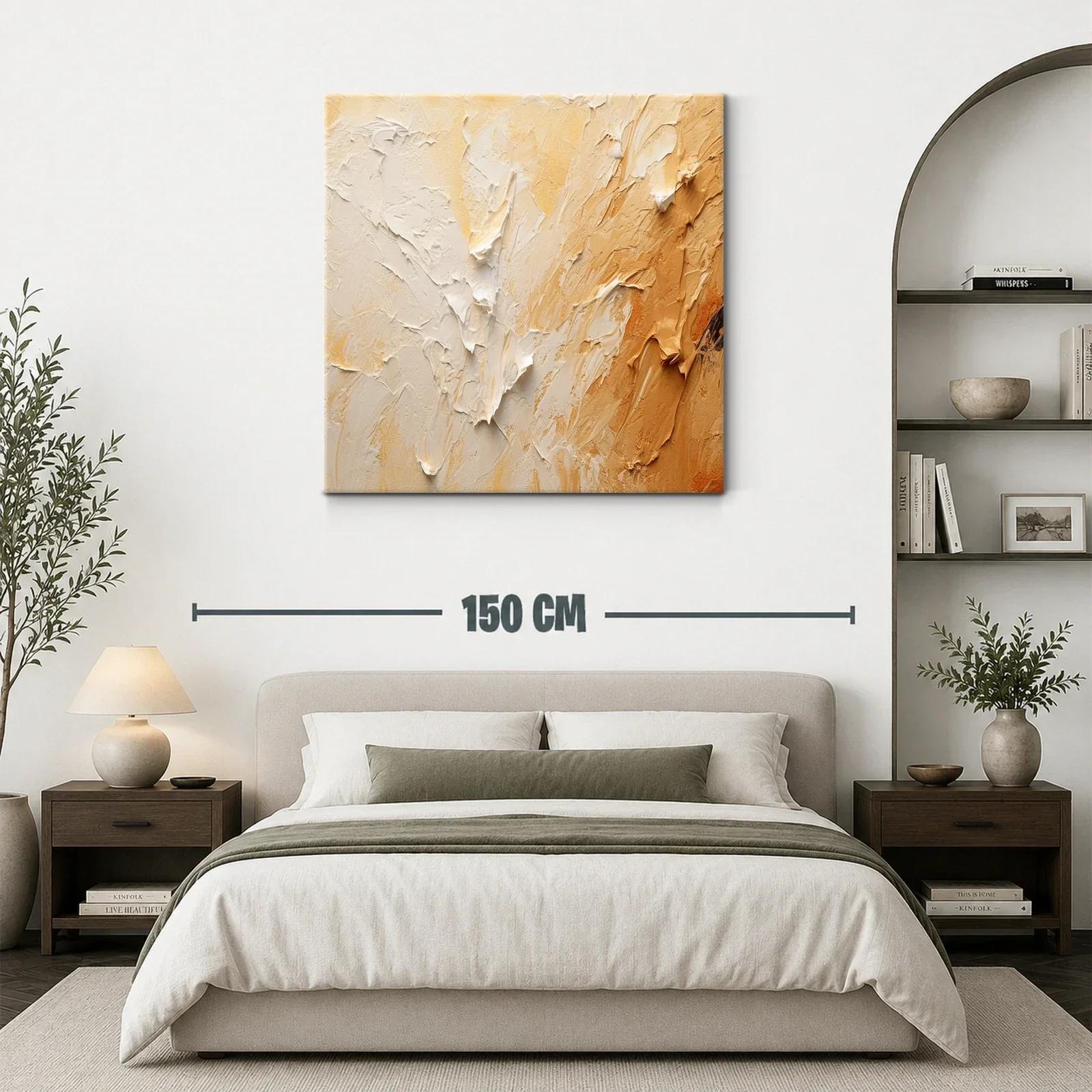 Cuadro abstracto en tonos cálidos para ambiente acogedor — miniatura 3