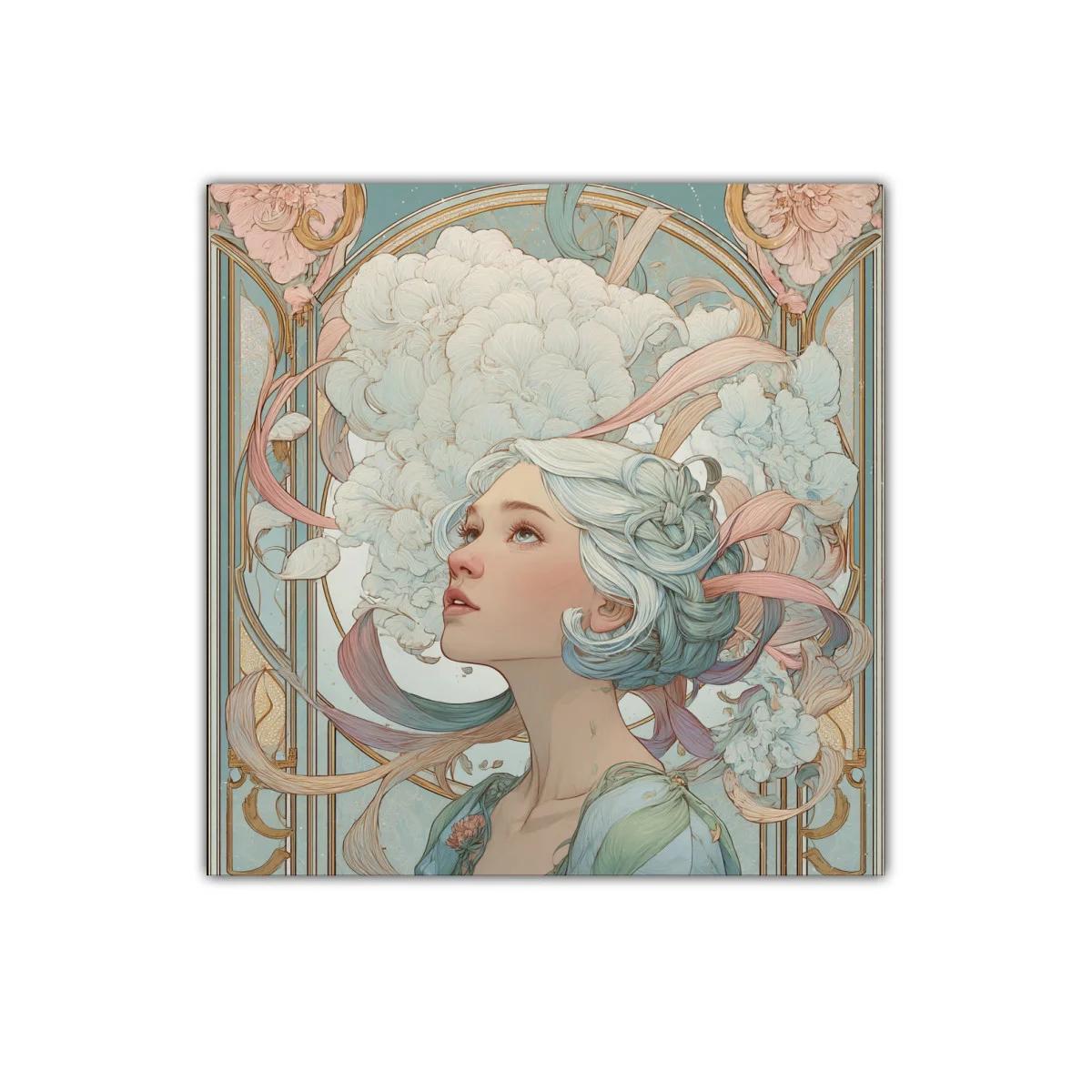 Retrato femenino con flores y tonalidades pastel sofisticadas — imagen principal