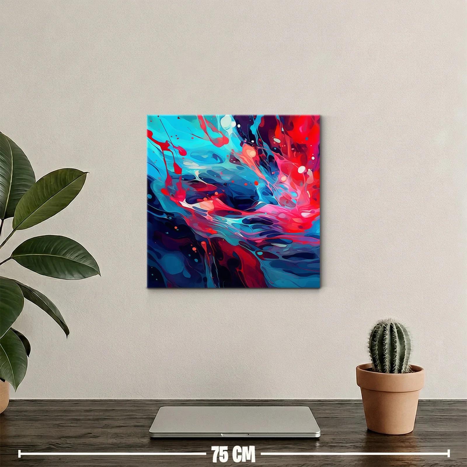 Vibrante composición abstracta con tonos rojos y azules — miniatura 2