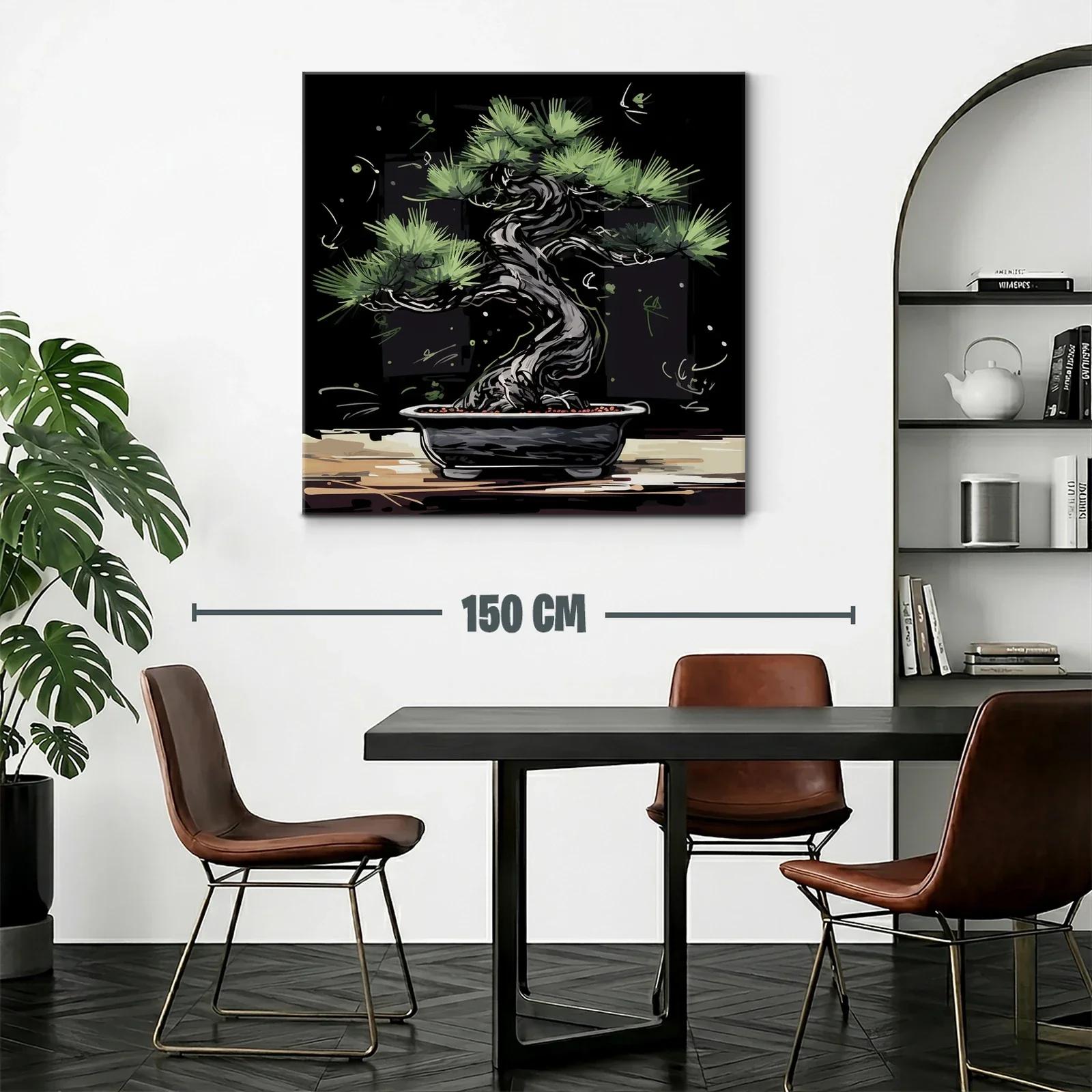 Bonsái elegante con tonos verdes y negros — miniatura 2