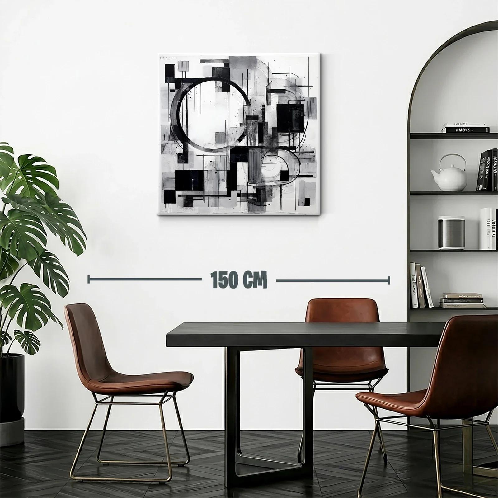 Composición abstracta en blanco y negro con formas geométricas — miniatura 2