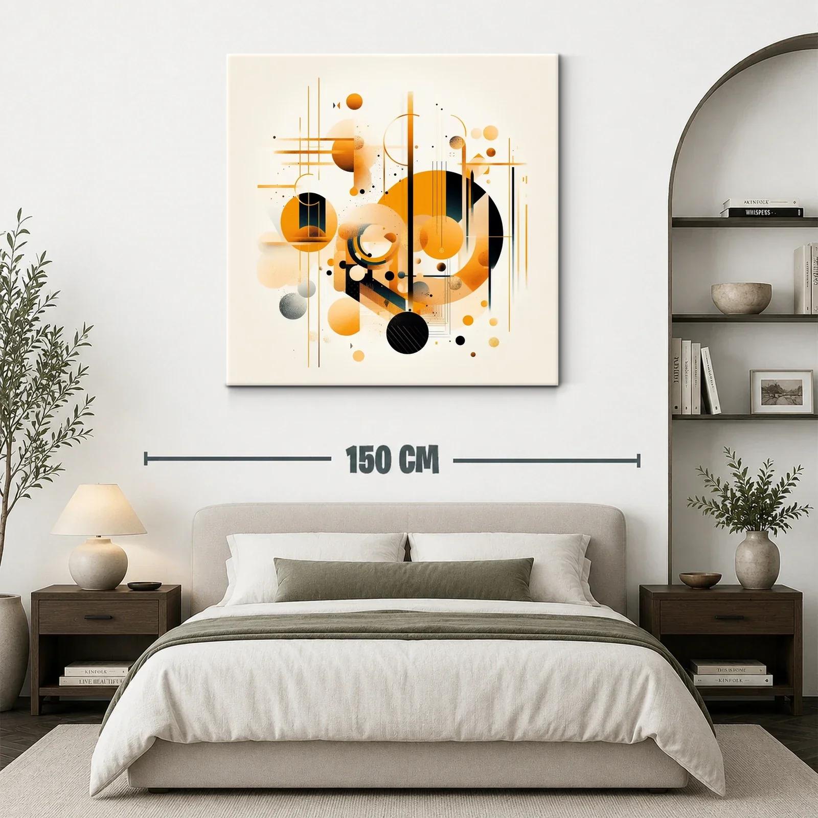 Composición abstracta con círculos y líneas naranjas — miniatura 3