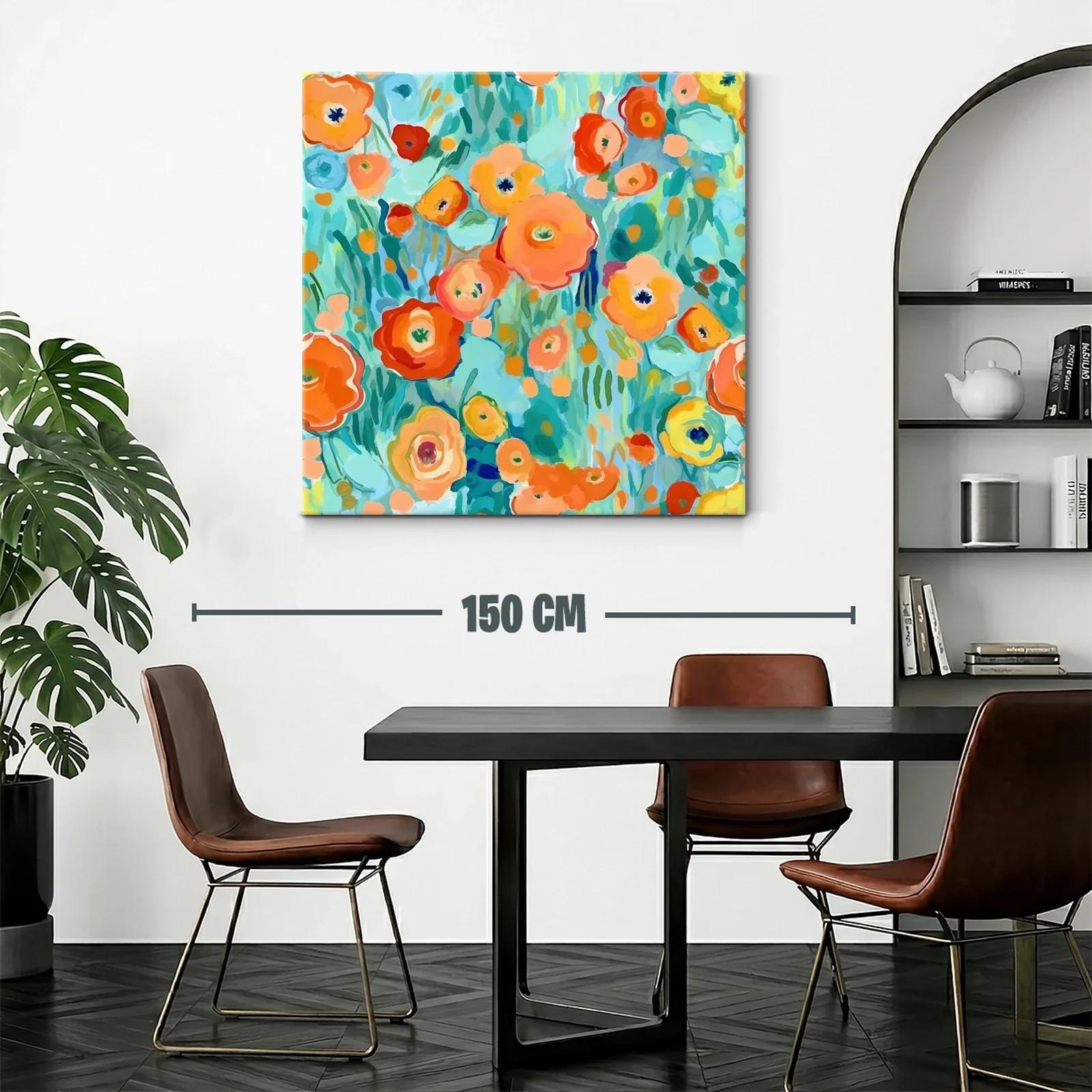 Flores vibrantes con tonos cálidos y frescos en composición alegre — miniatura 2