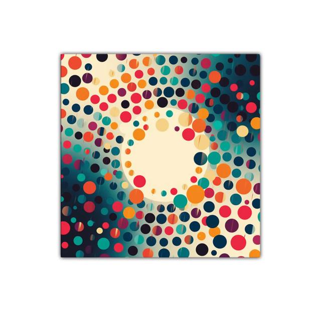 Cuadro decorativo con vibrantes puntos de colores simétricos