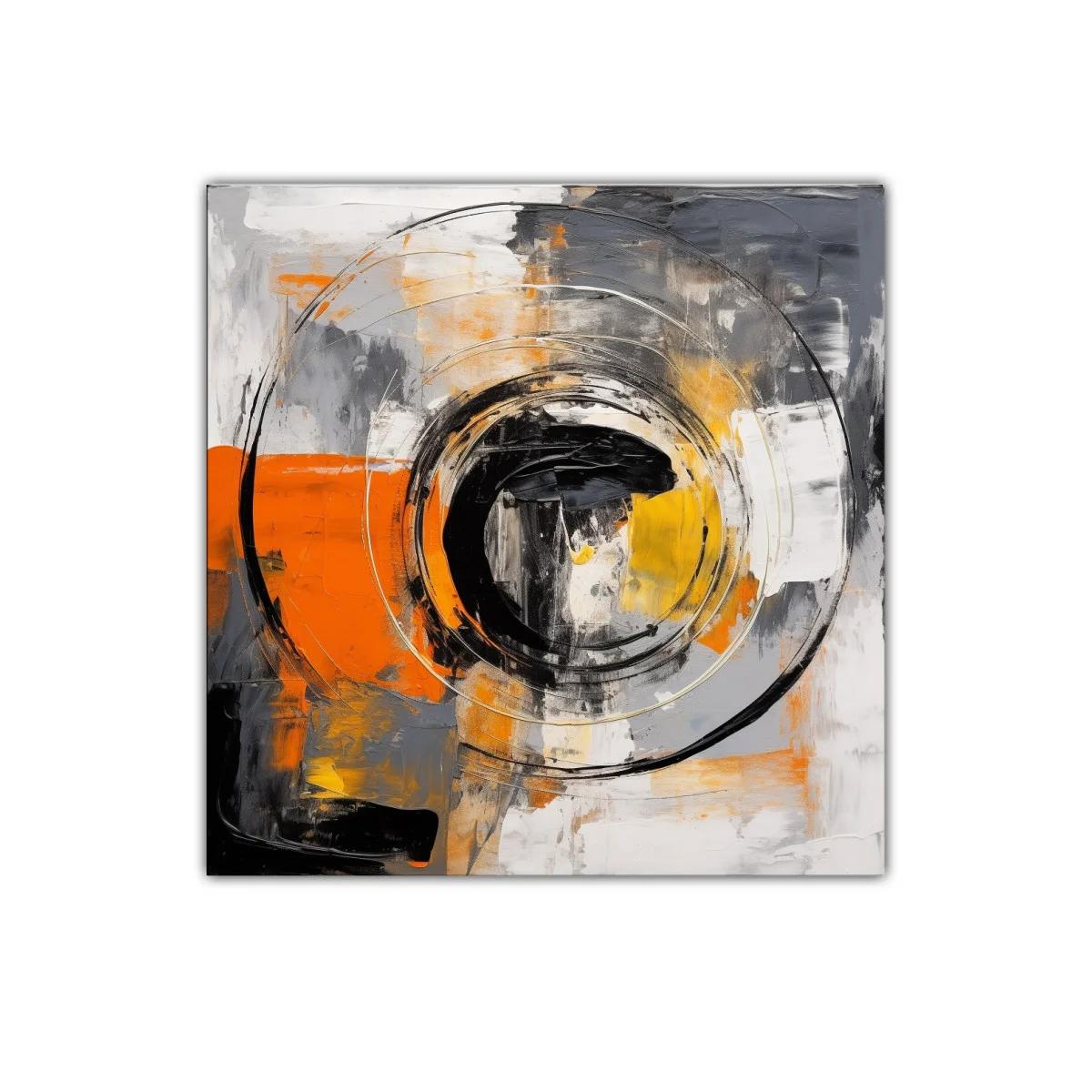 Cuadro abstracto con círculos y tonos cálidos vibrantes — imagen principal