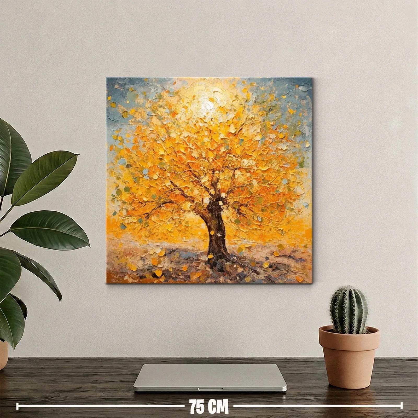 Árbol dorado con follaje vibrante y cielo azul — miniatura 2