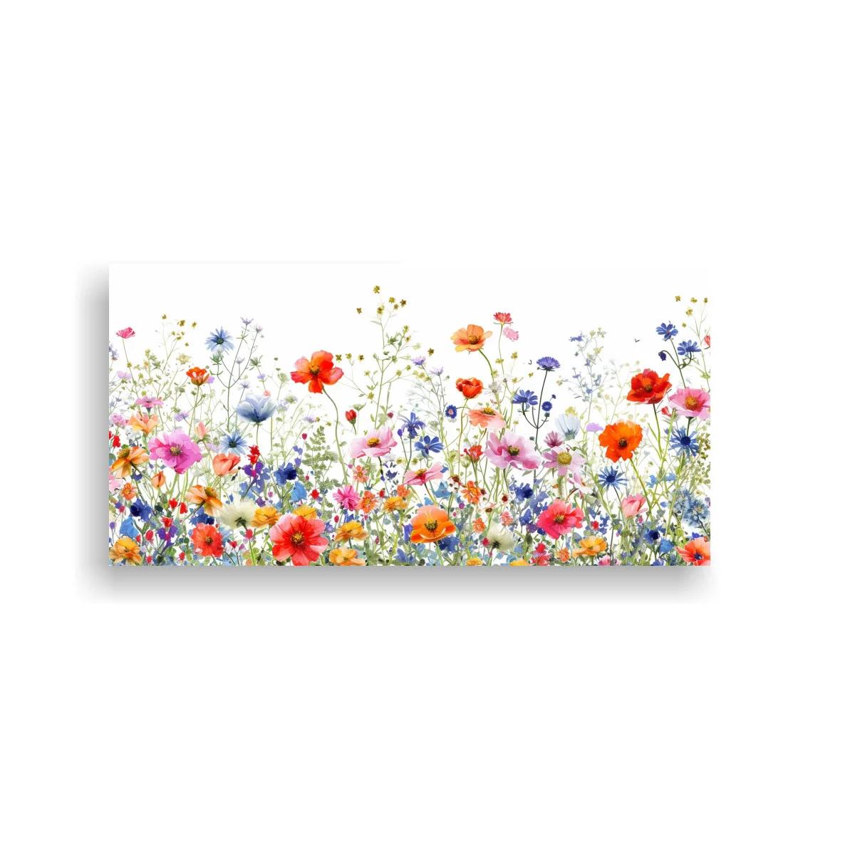 Cuadro prado de flores silvestres con acianos