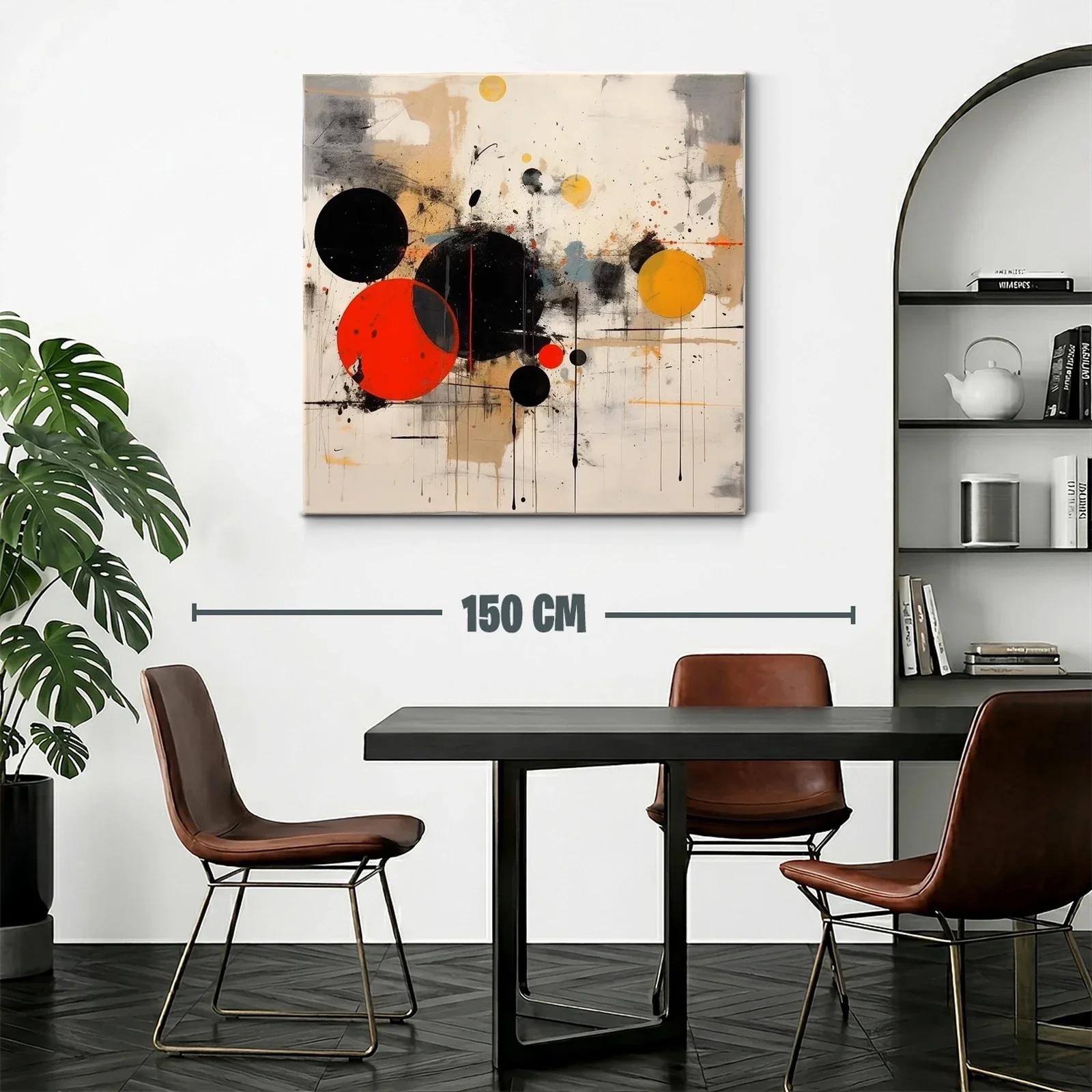 Composición abstracta con círculos en tonos cálidos y neutros — miniatura 2