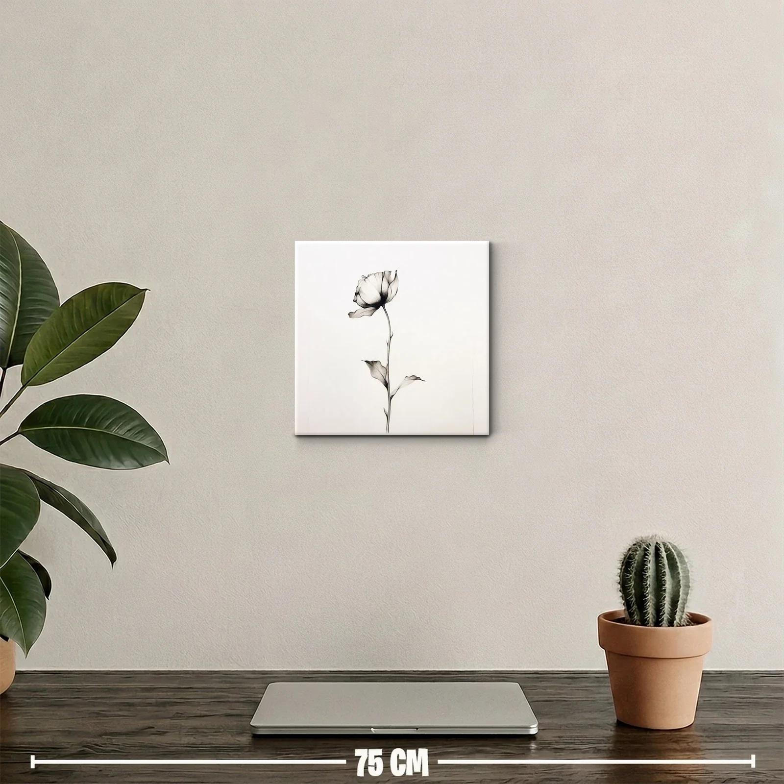 Cuadro decorativo de flor elegante en tonos neutros — miniatura 2