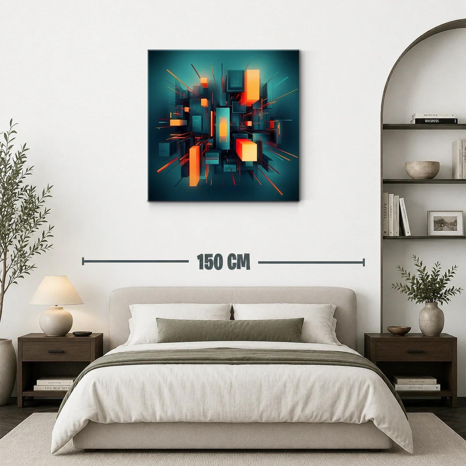 Composición geométrica vibrante en tonos azul y naranja — miniatura 3