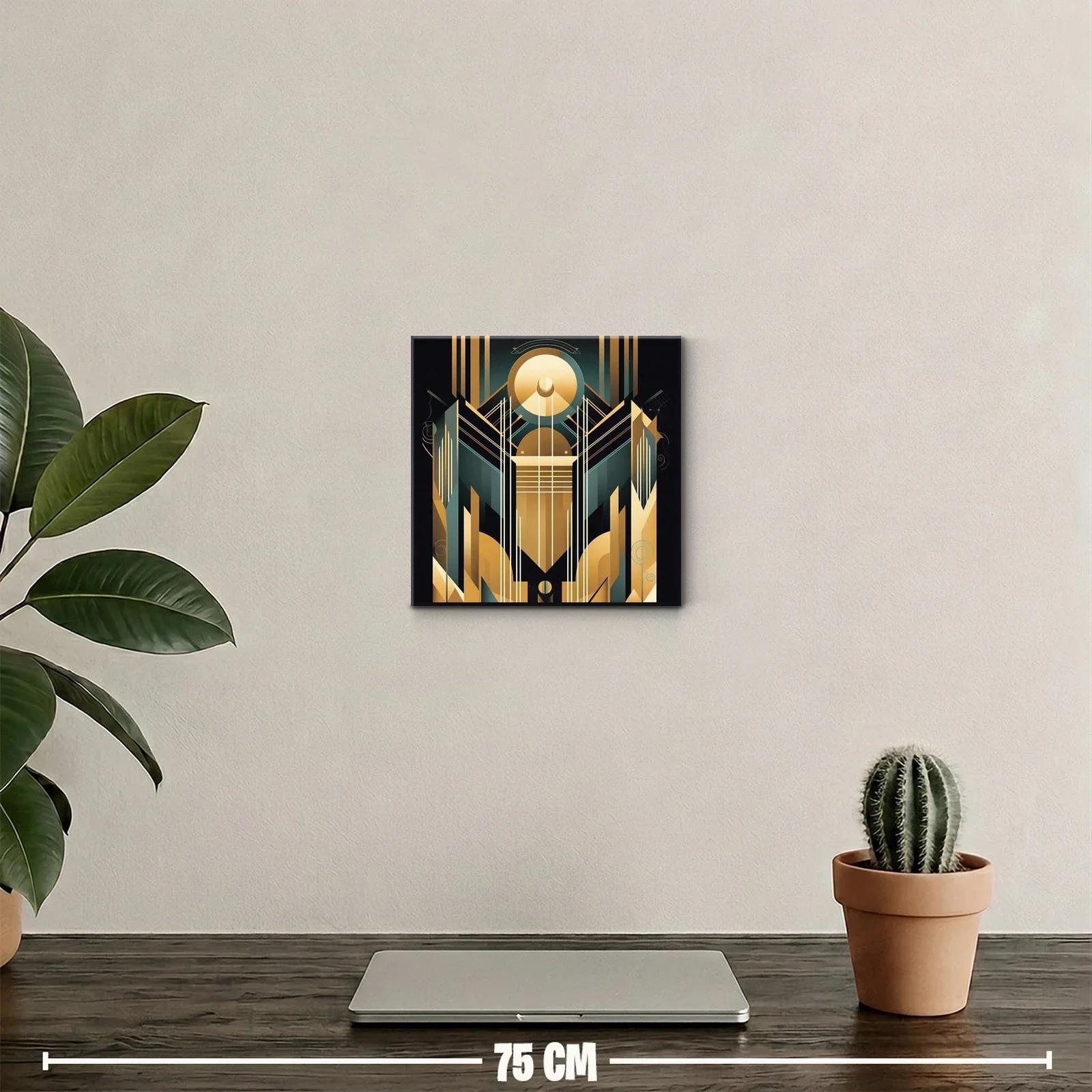 Composición geométrica abstracta en tonos dorados y azules — miniatura 2