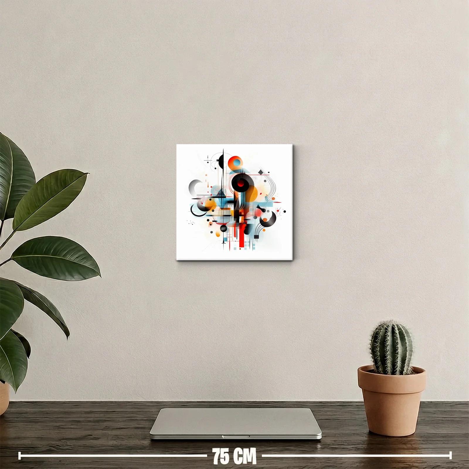 Composición abstracta vibrante con formas geométricas y líneas dinámicas — miniatura 2