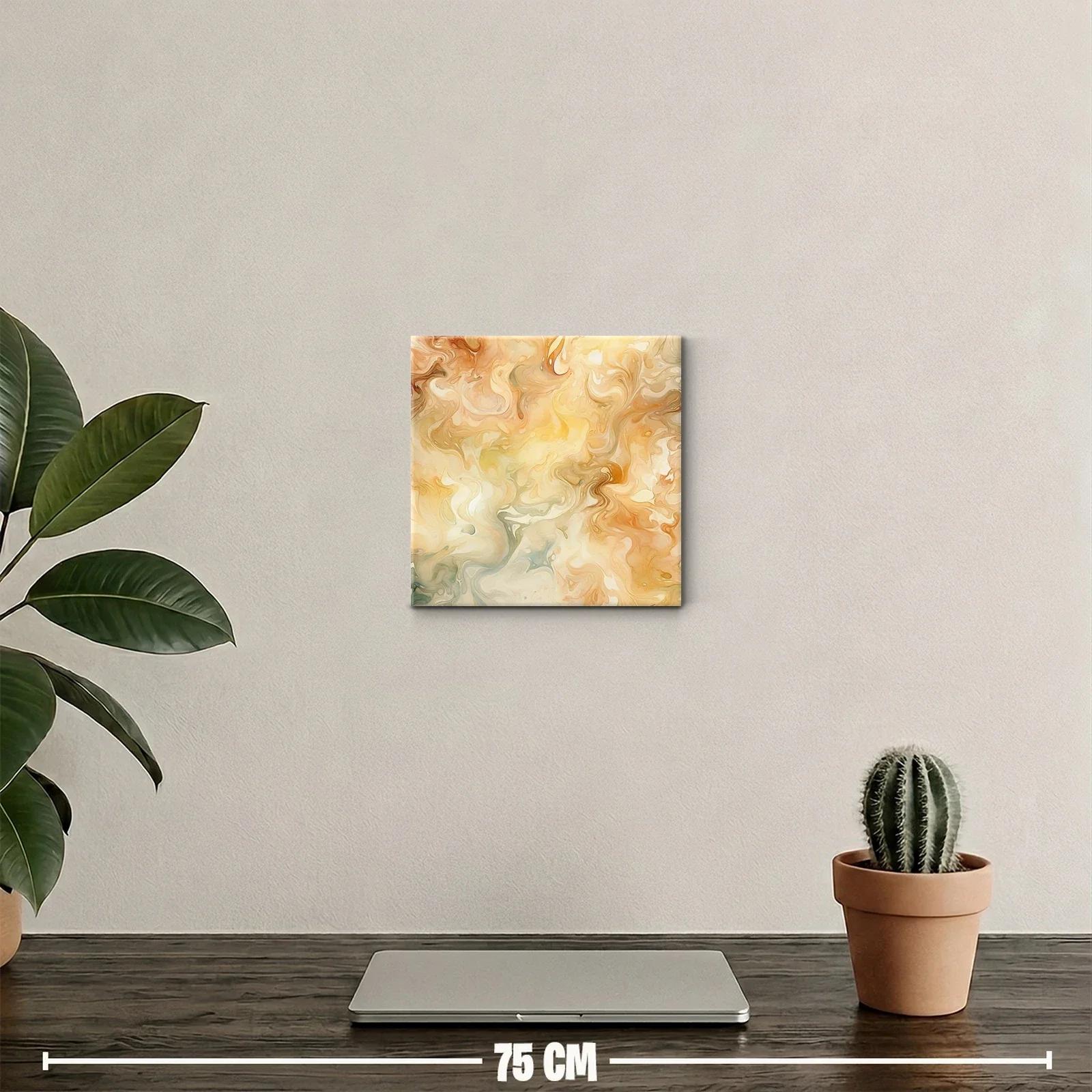 Cuadro abstracto con tonos cálidos y movimiento fluido — miniatura 2