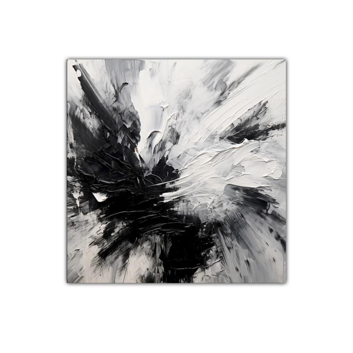 Composición abstracta en blanco y negro con textura dinámica
