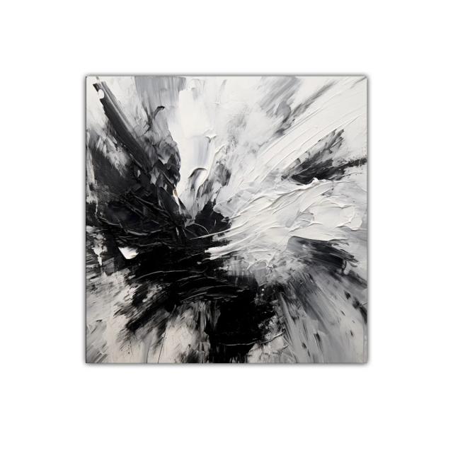 Composición abstracta en blanco y negro con textura dinámica