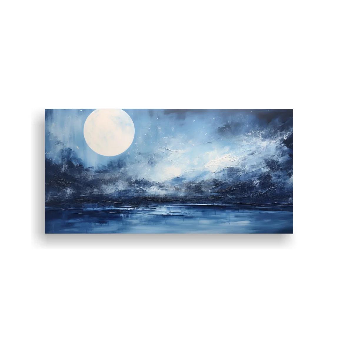 Cuadro luna llena sobre el mar con cielo nuboso — imagen principal