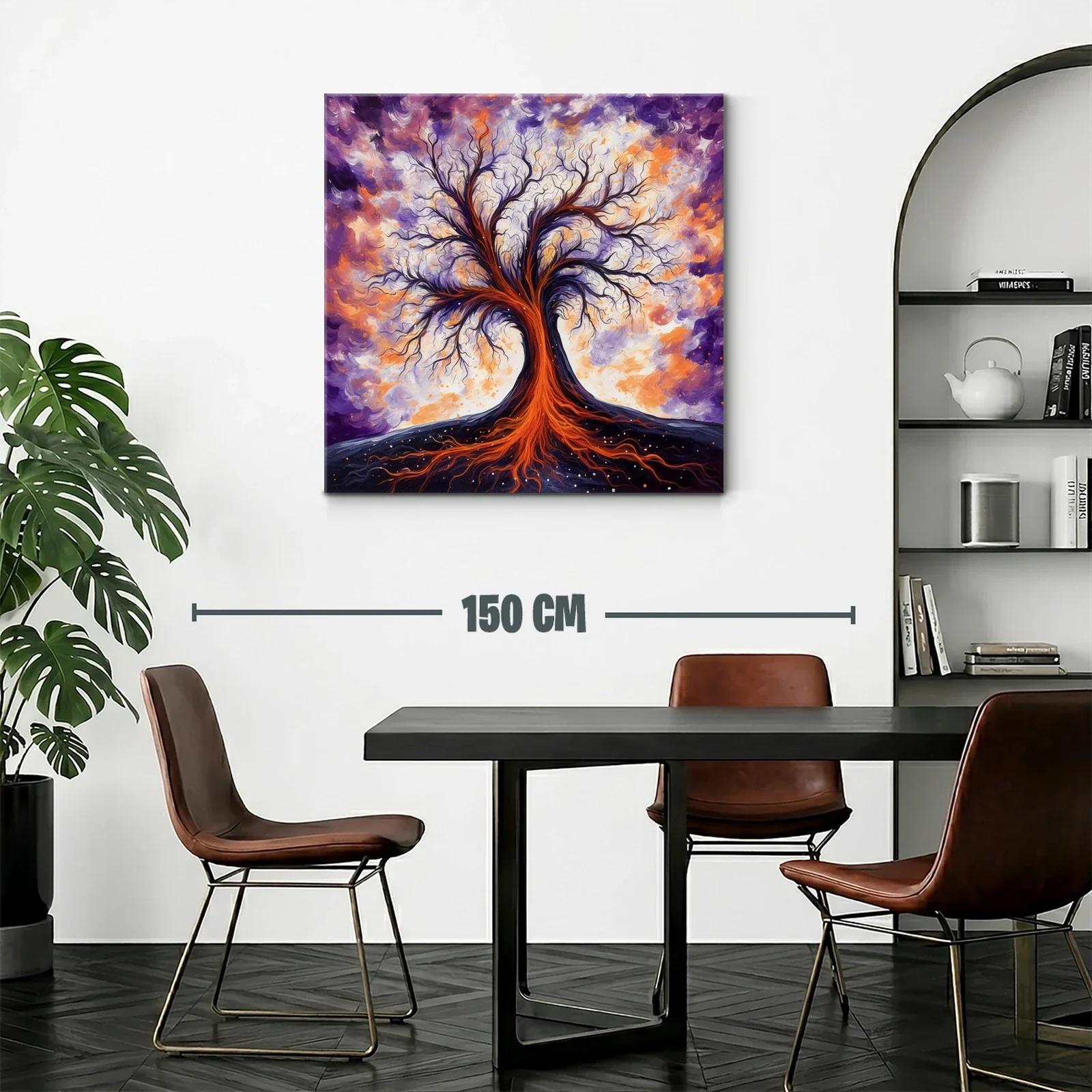 Árbol de fuego entre nubes vibrantes y energía intensa — miniatura 2