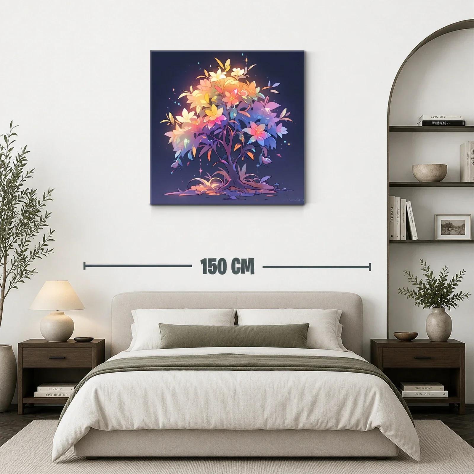 Árbol mágico con flores luminosas y tonos pastel brillantes — miniatura 3