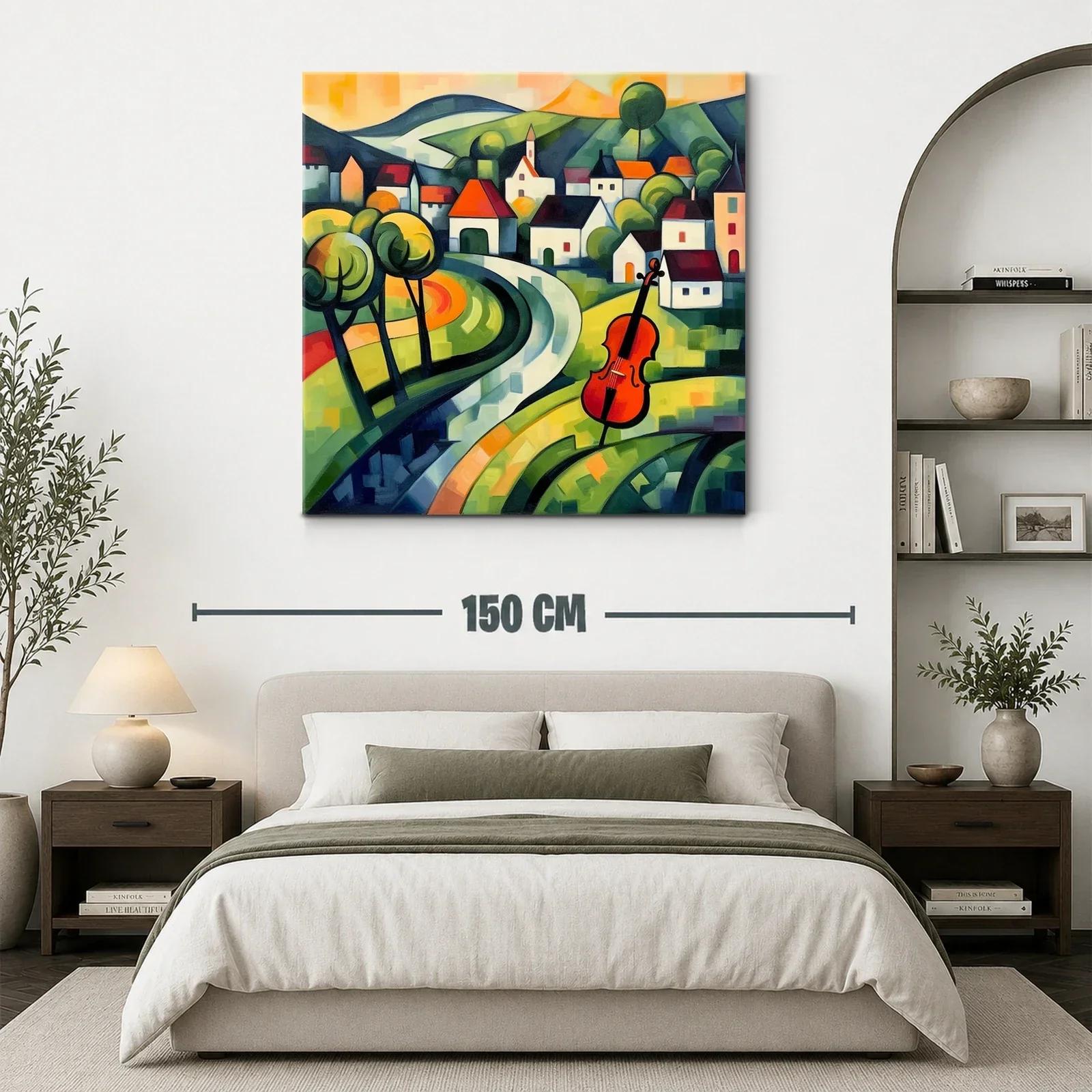 Paisaje con violonchelo en tonos vibrantes y curvas armoniosas — miniatura 3