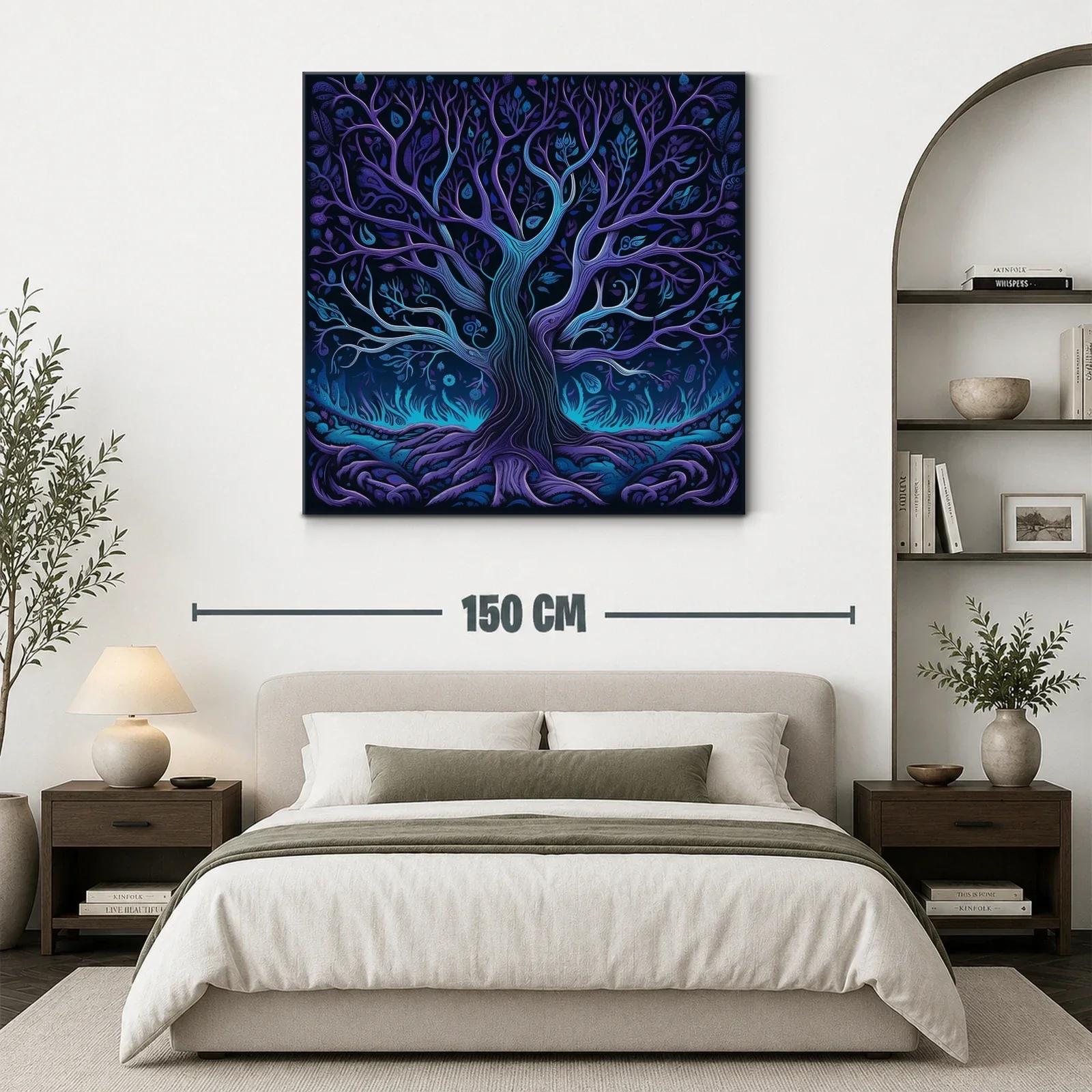 Árbol místico en tonos azules y violetas vibrantes — miniatura 3