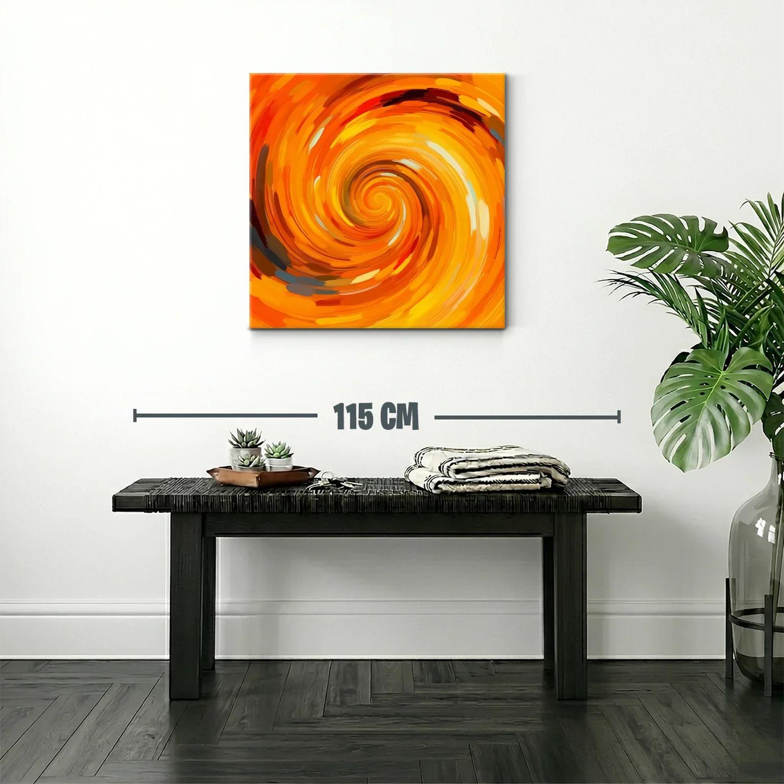 Cuadro abstracto en espiral con tonos cálidos vibrantes — miniatura 2