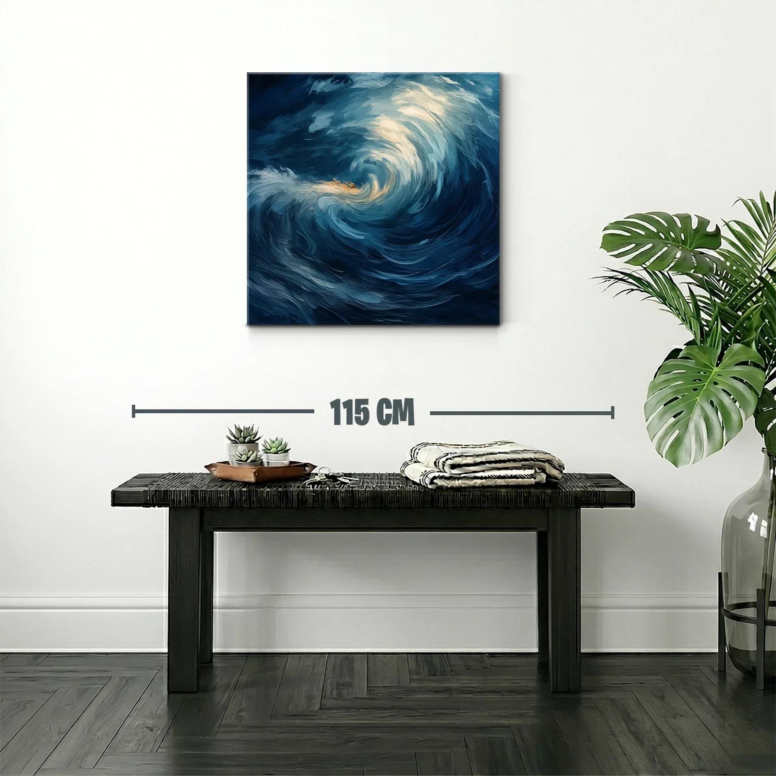 Espiral de Olas en Tonos Azul Profundo y Crema — miniatura 2