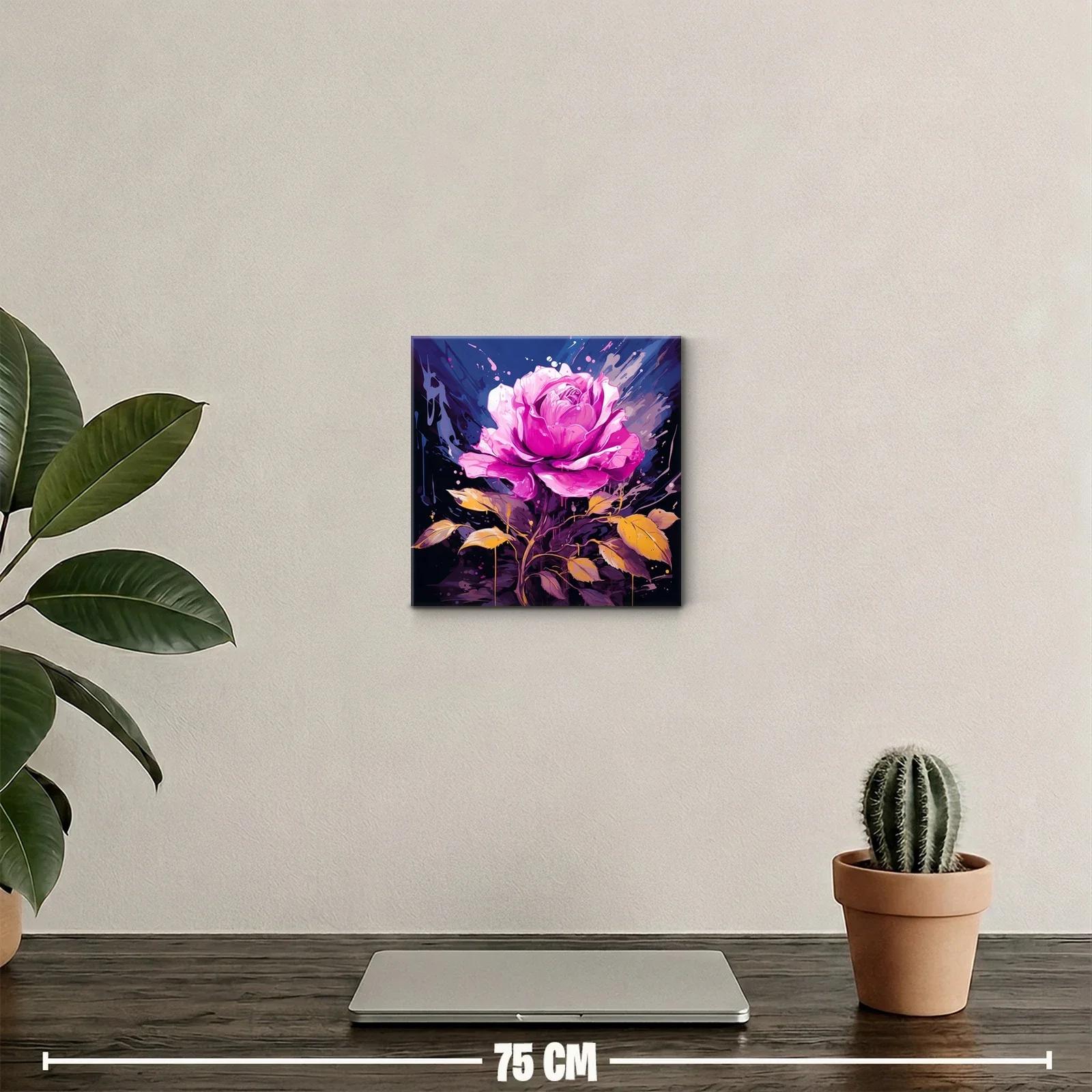 Flor vibrante en tonos rosas y amarillos sobre fondo oscuro — miniatura 2