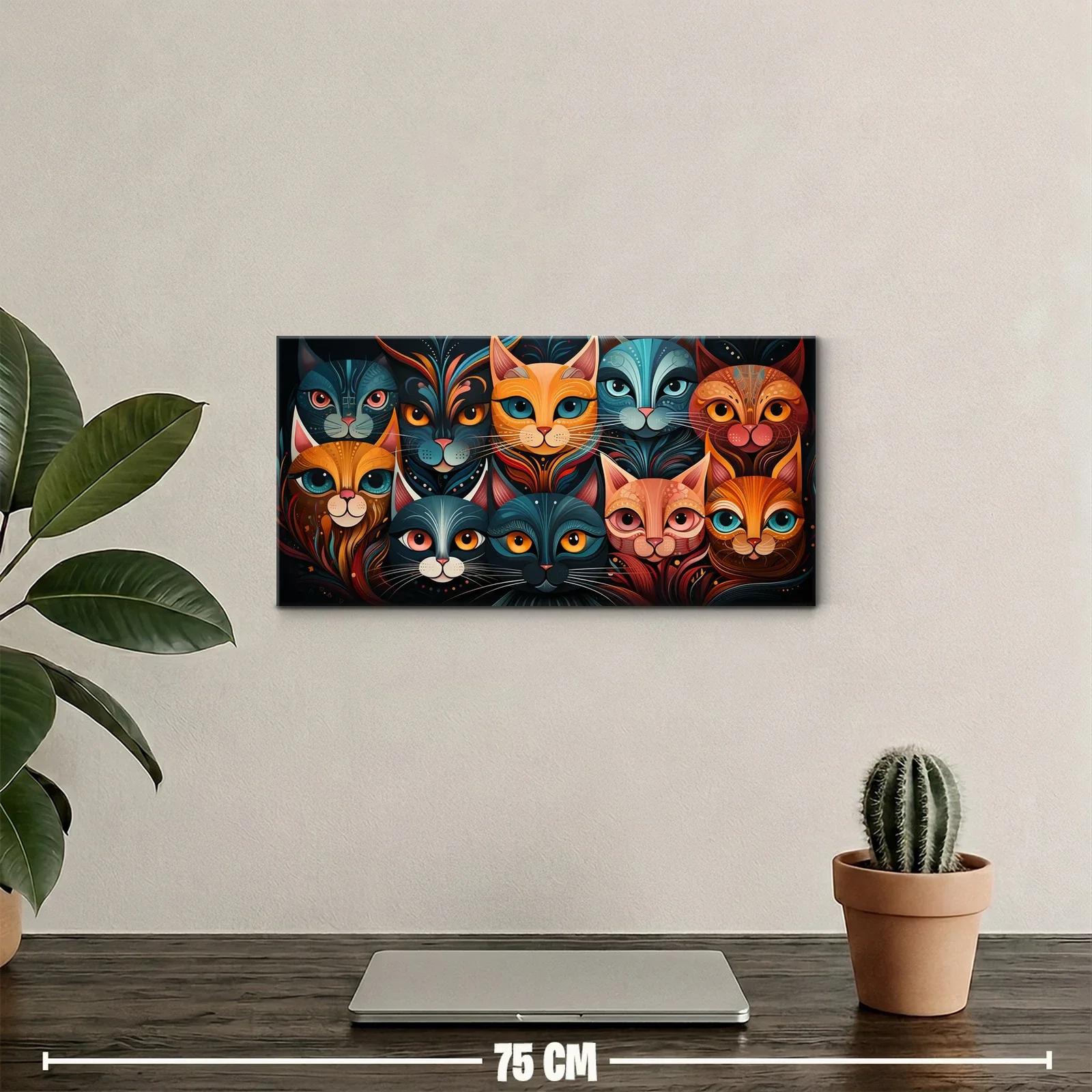 Cuadro grupo de gatos de colores formando un mosaico compacto — miniatura 2