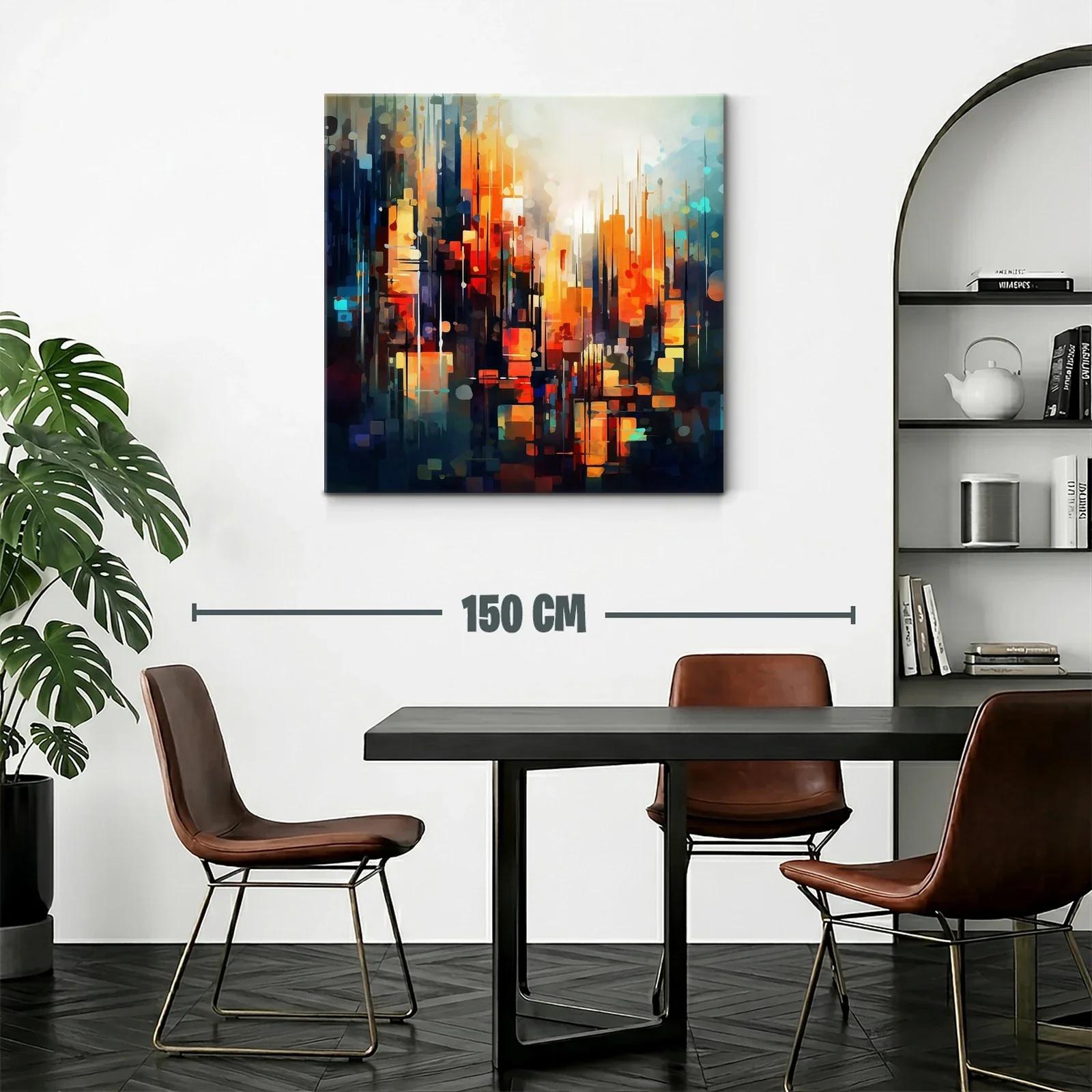 Abstracto urbano con vibrantes tonos cálidos y fríos equilibrados — miniatura 2