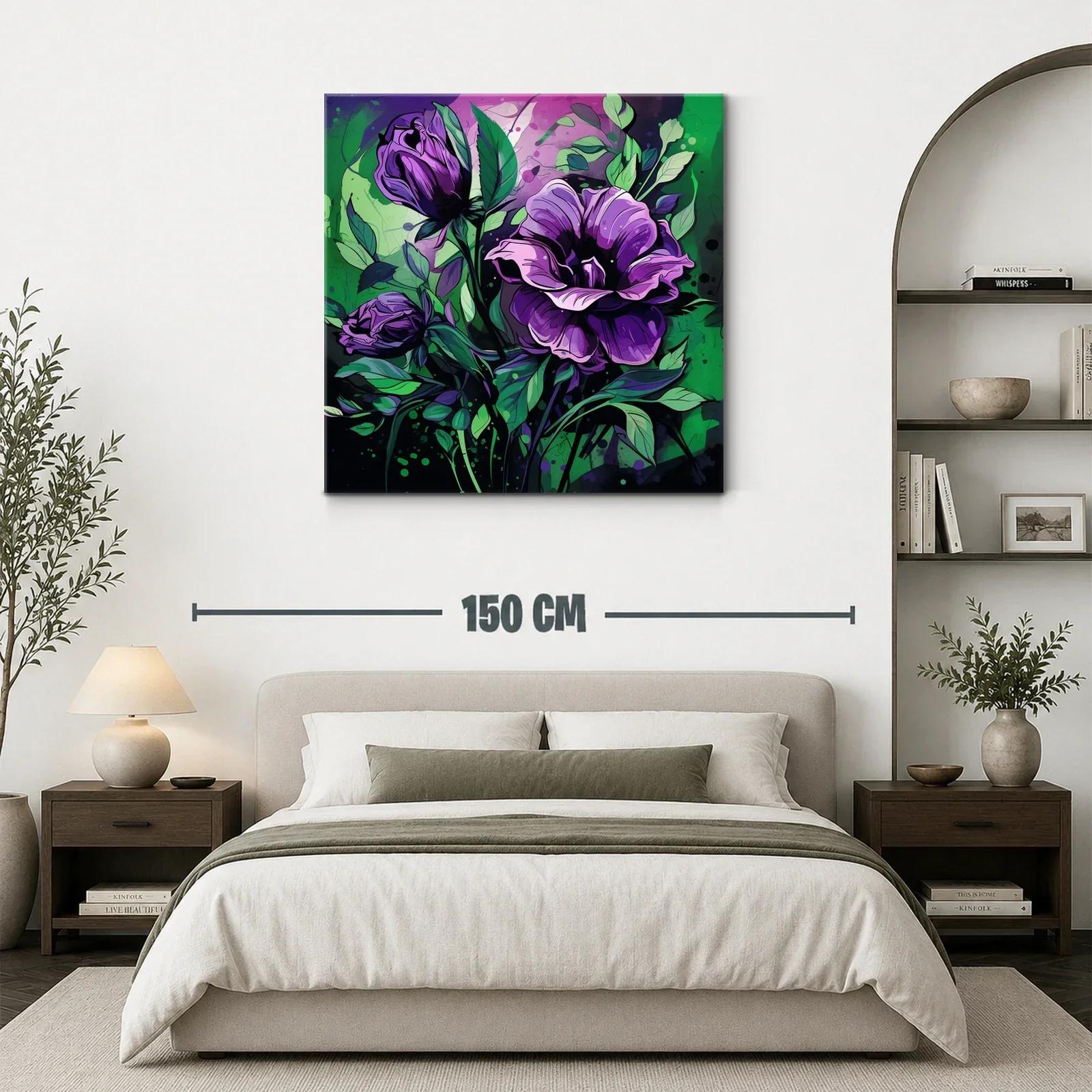 Floraciones vibrantes en tonos violetas y verdes — miniatura 3