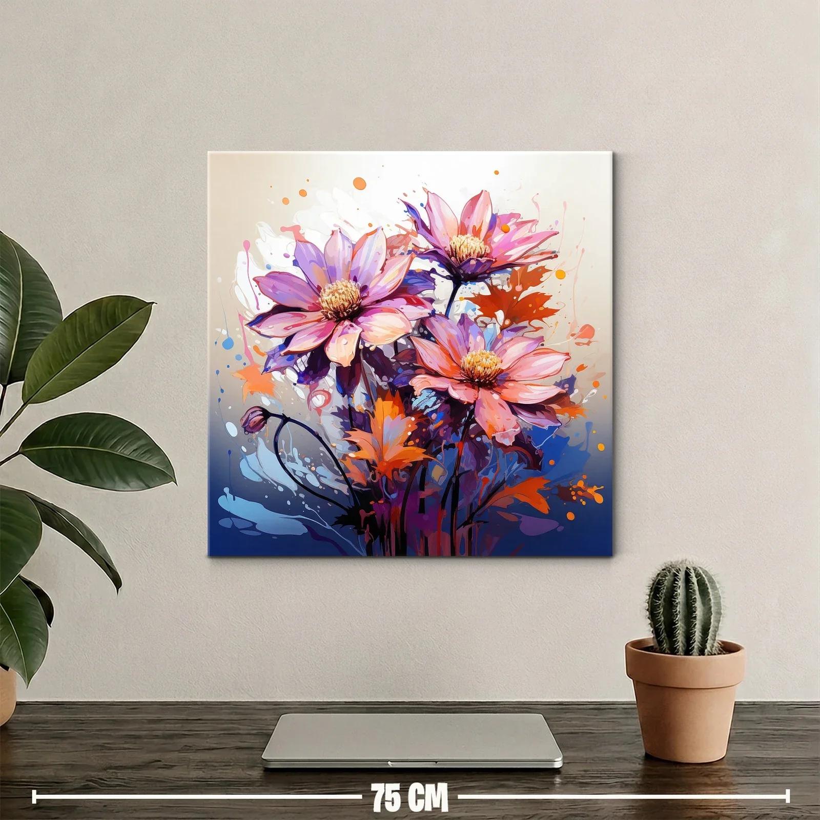 Vibrante composición floral con tonos rosas y naranjas — miniatura 2