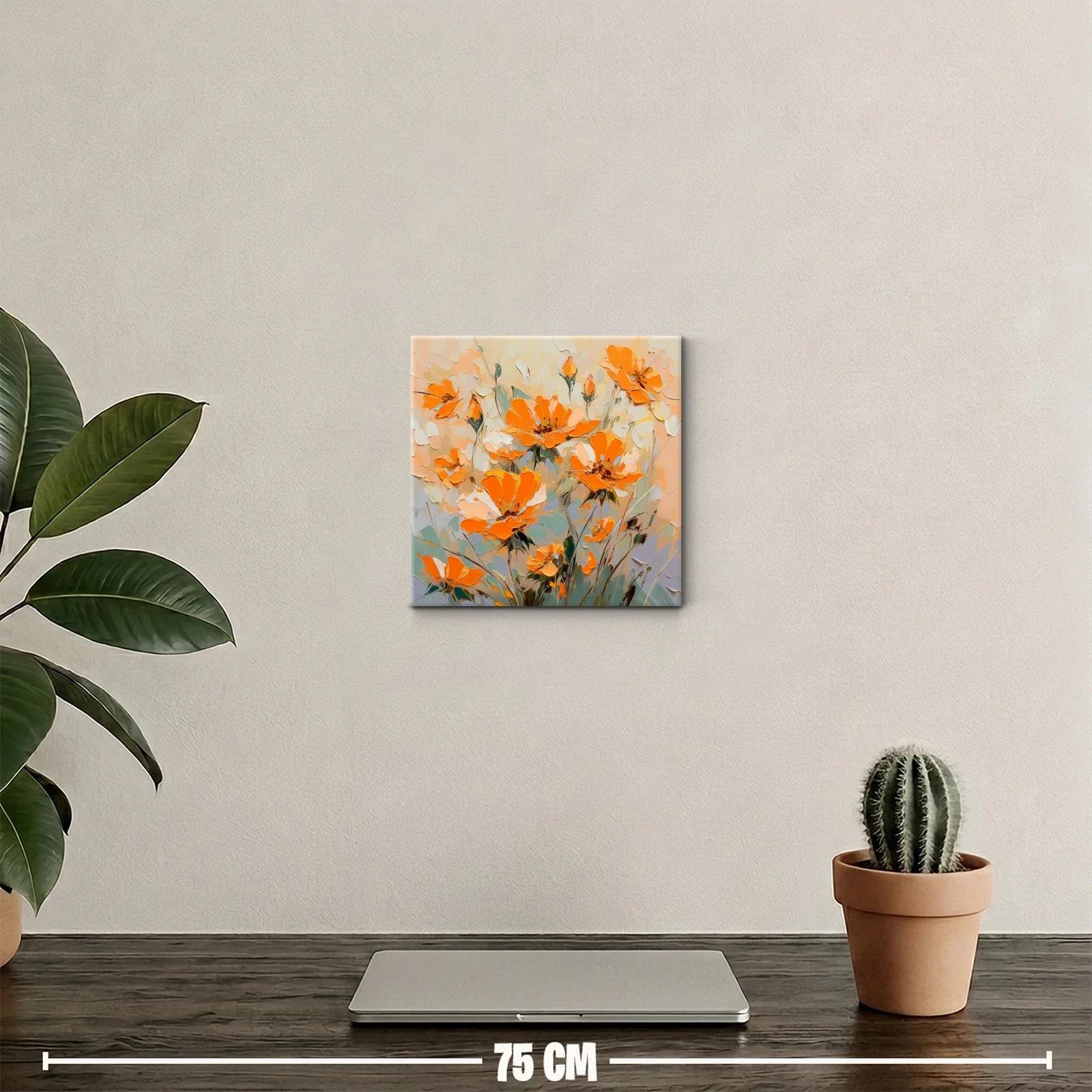 Luminosa composición floral en tonos naranjas y pastel — miniatura 2