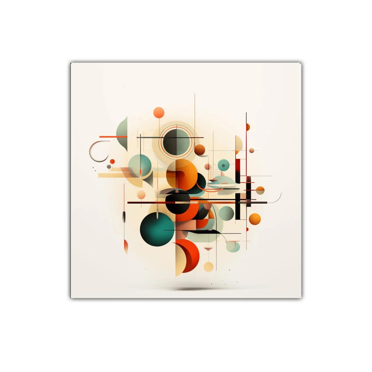 Composición moderna con formas geométricas y colores cálidos