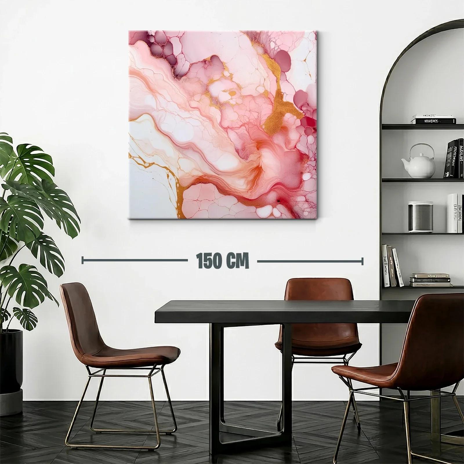 Abstracto fluido en tonos rosa con detalles dorados — miniatura 2