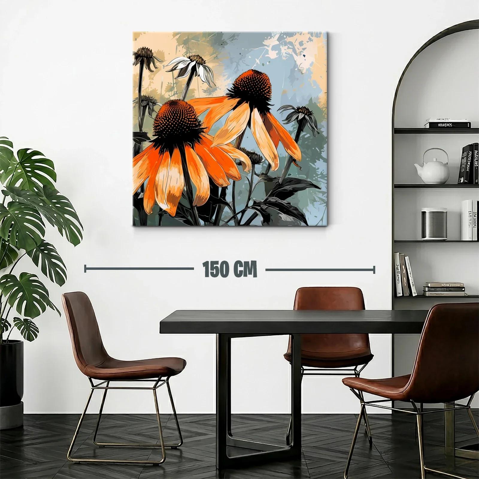 Flores vibrantes con tonos naranja y fondo sereno — miniatura 2