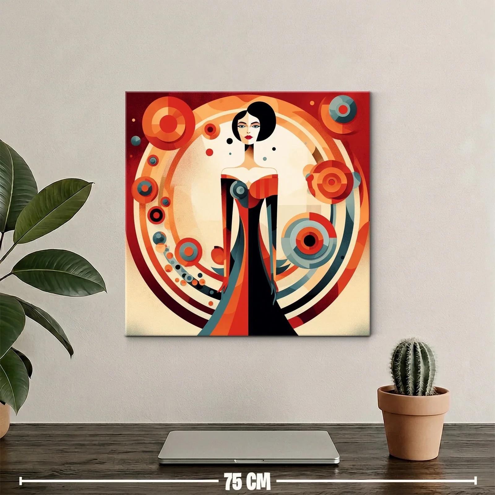Retrato estilizado de mujer con formas geométricas vibrantes — miniatura 2