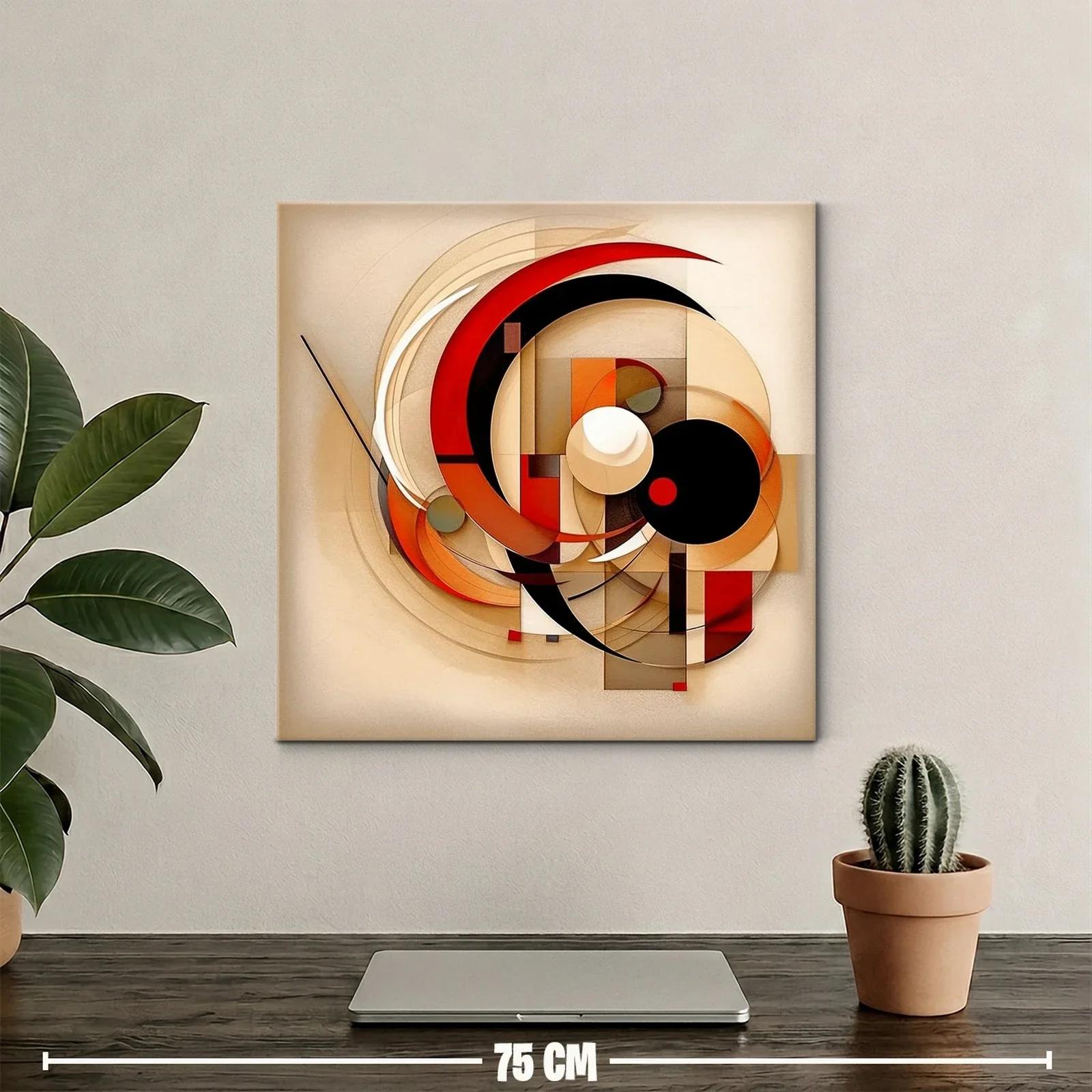 Composición abstracta en tonos cálidos y rojos vibrantes — miniatura 2