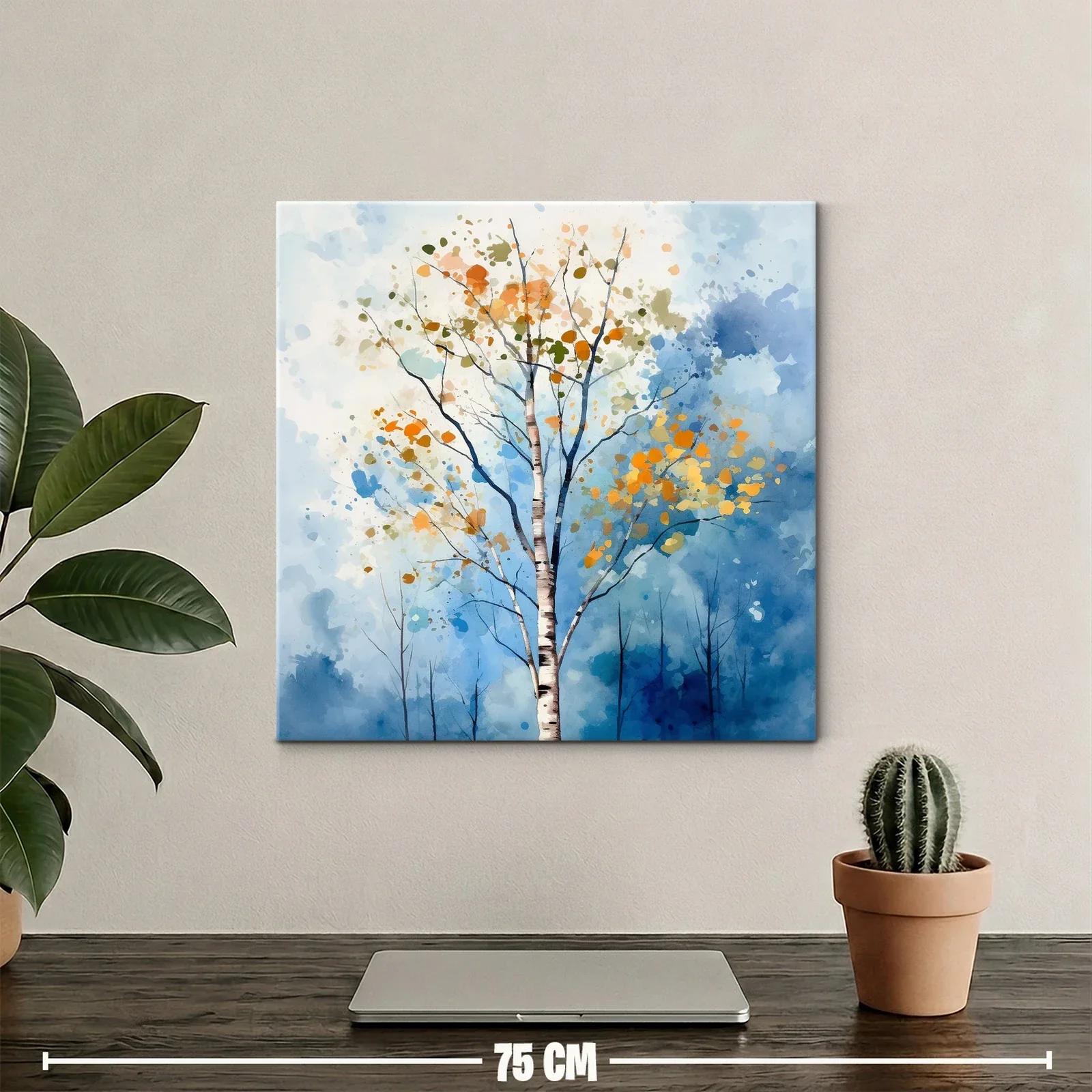 Árbol otoñal entre cielos azules y tonos cálidos — miniatura 2