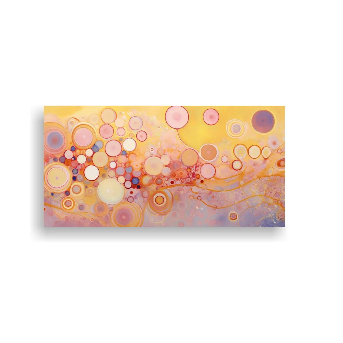 Cuadro burbujas abstractas en tonos coral y lavanda — imagen principal