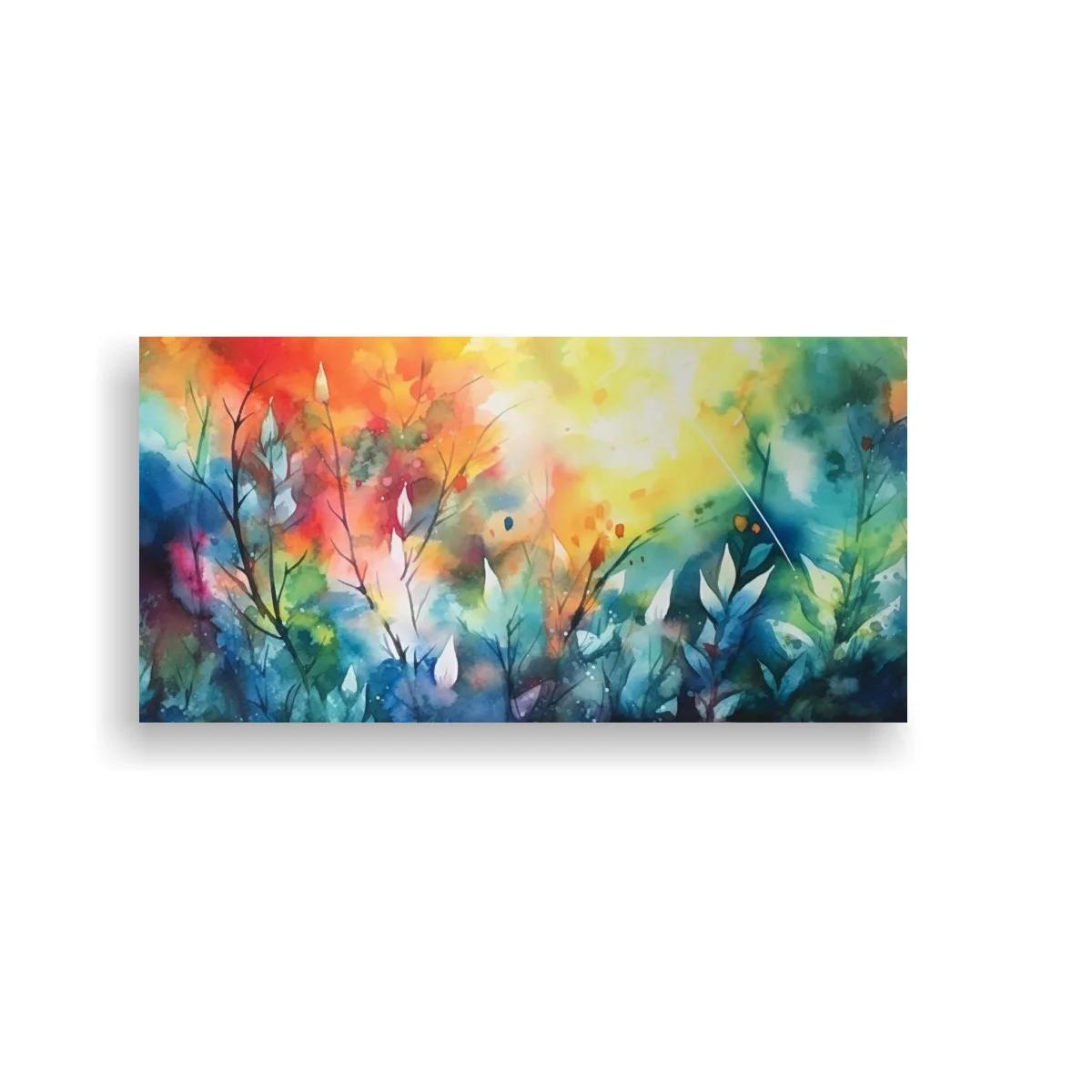 Cuadro pradera de flores silvestres con cielo luminoso